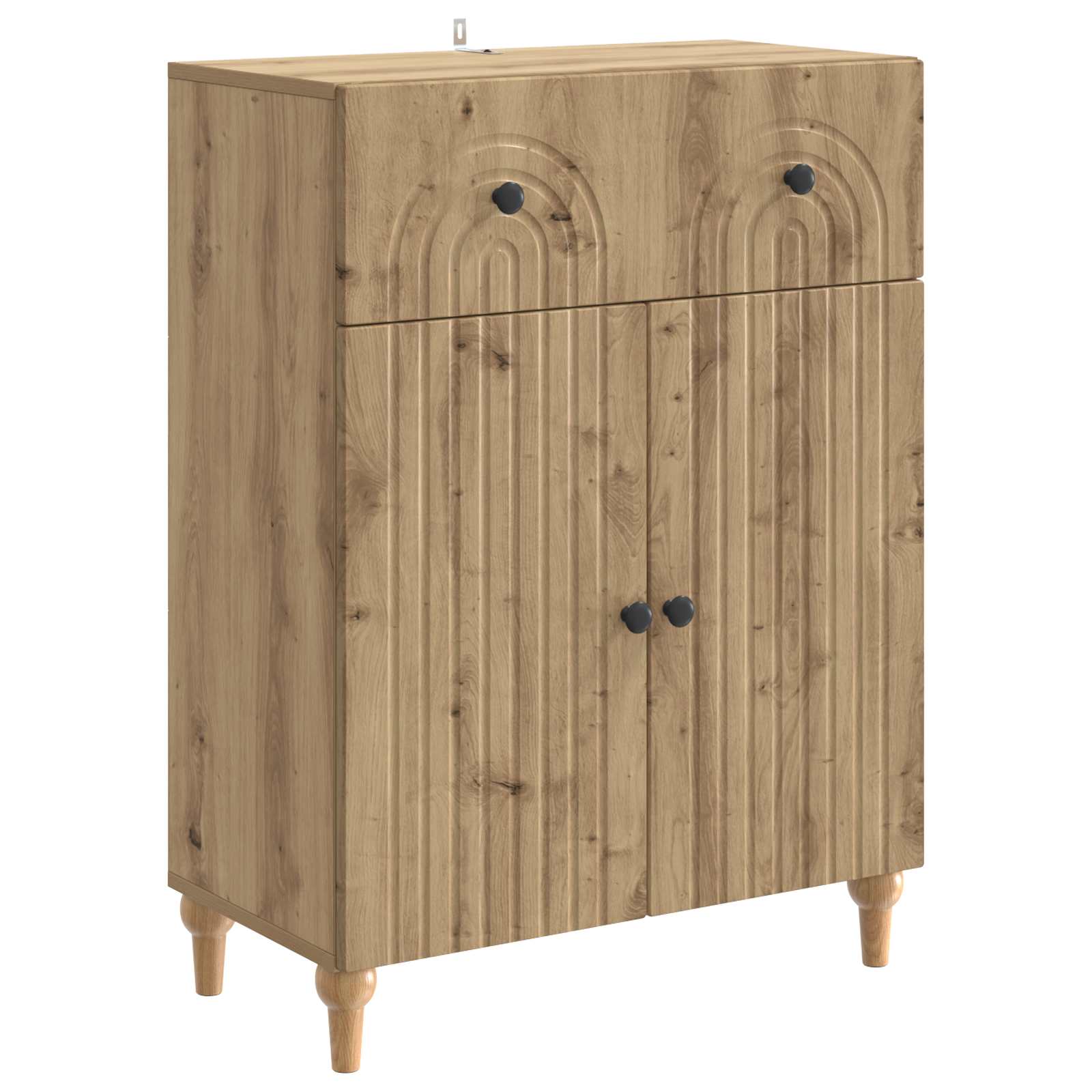 vidaXL Dressoir met lade Zwart 66 x 34,5 x 90 cm Bewerkt hout