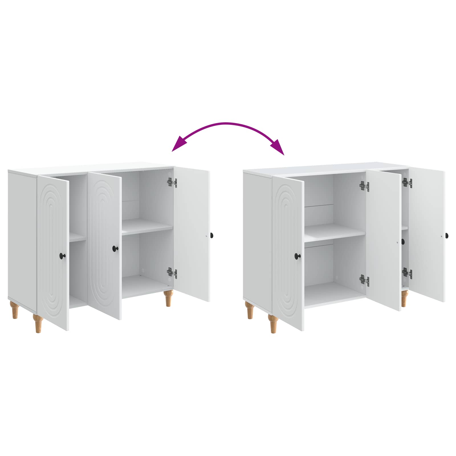 vidaXL Dressoir Zwart 89 x 34,5 x 80 cm Bewerkt hout