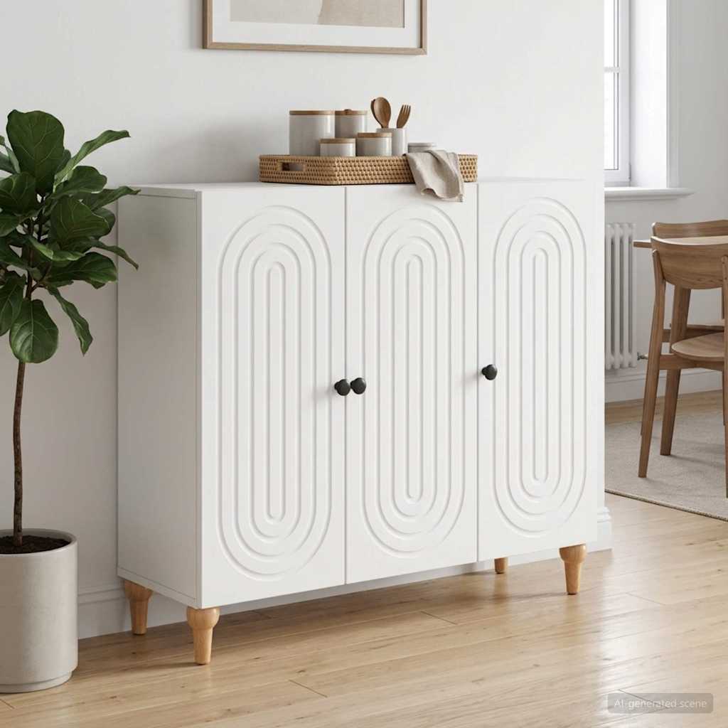 vidaXL Dressoir Zwart 89 x 34,5 x 80 cm Bewerkt hout