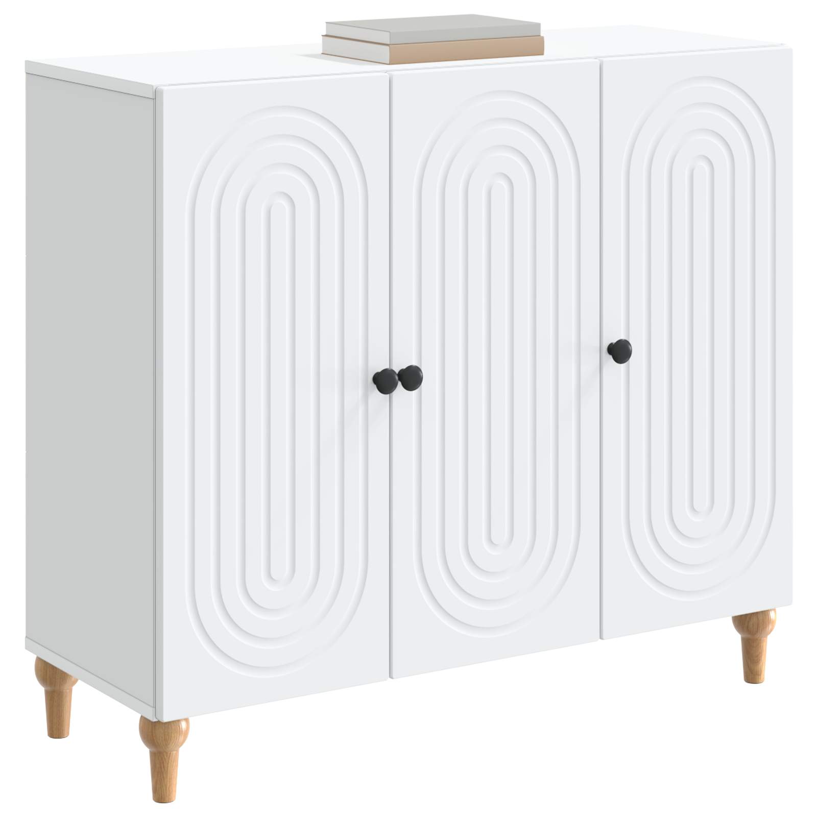 vidaXL Dressoir Zwart 89 x 34,5 x 80 cm Bewerkt hout