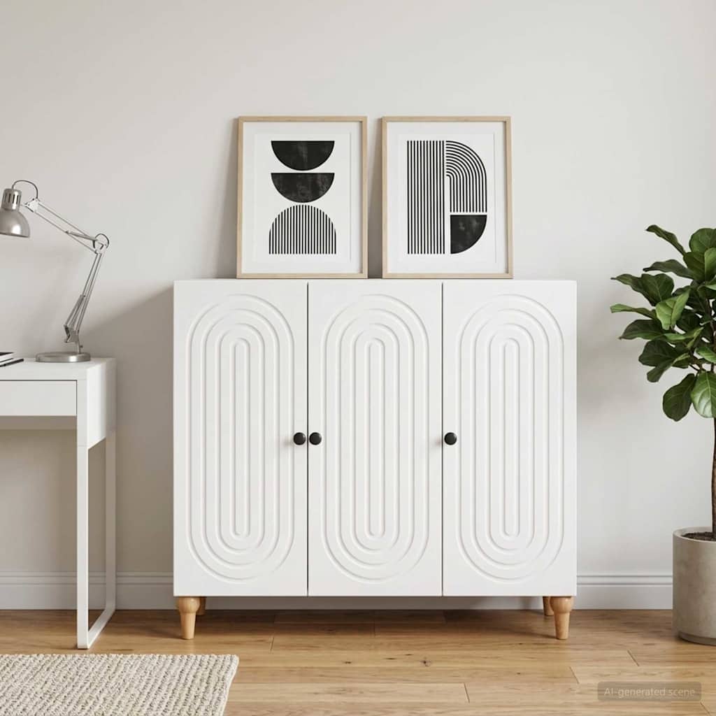 vidaXL Dressoir Zwart 89 x 34,5 x 80 cm Bewerkt hout