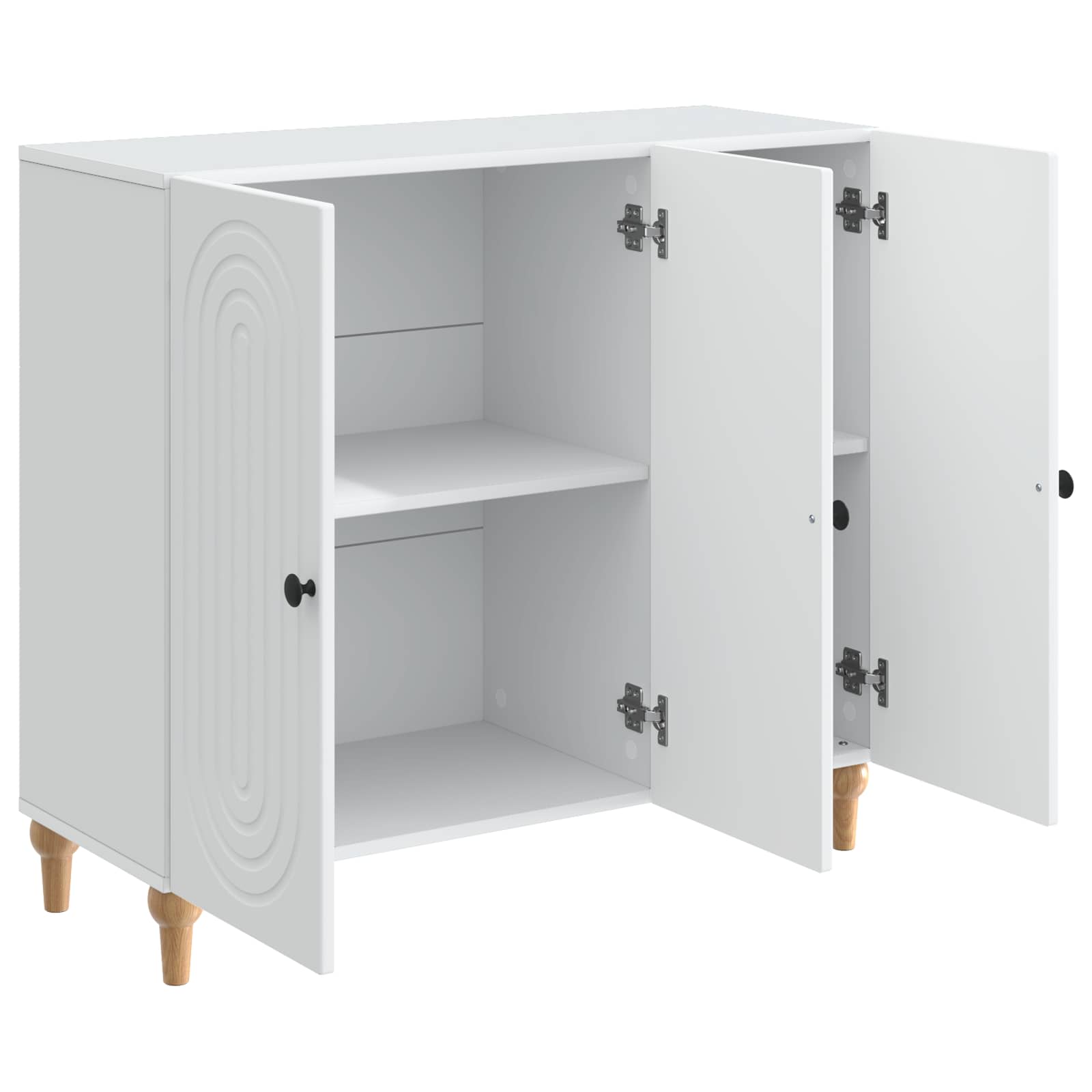 vidaXL Dressoir Zwart 89 x 34,5 x 80 cm Bewerkt hout