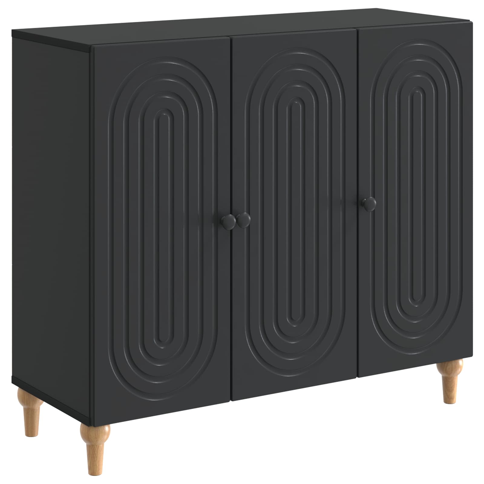 vidaXL Dressoir Zwart 89 x 34,5 x 80 cm Bewerkt hout