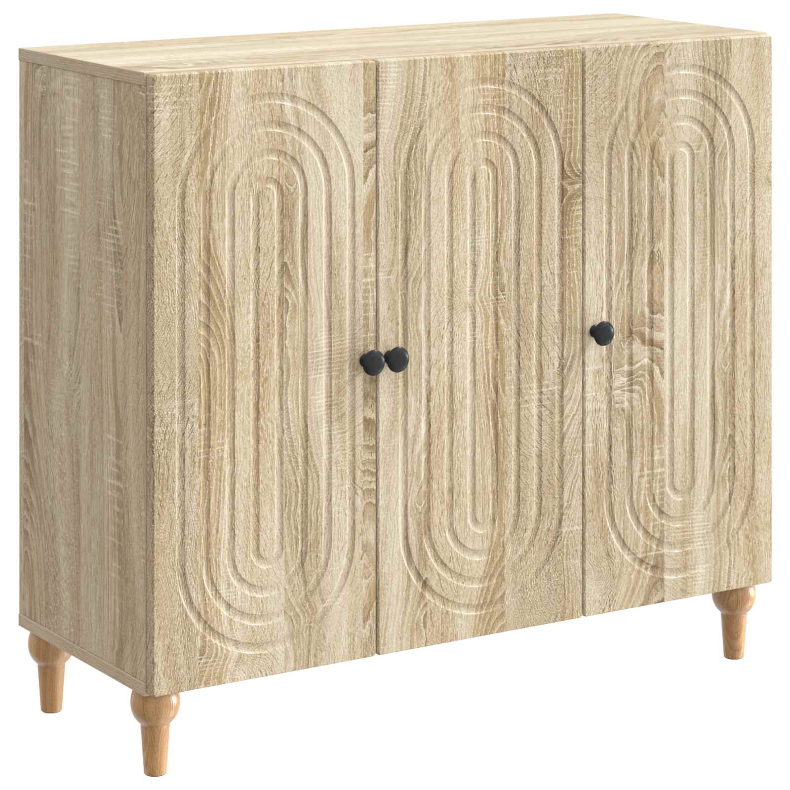 vidaXL Dressoir Zwart 89 x 34,5 x 80 cm Bewerkt hout