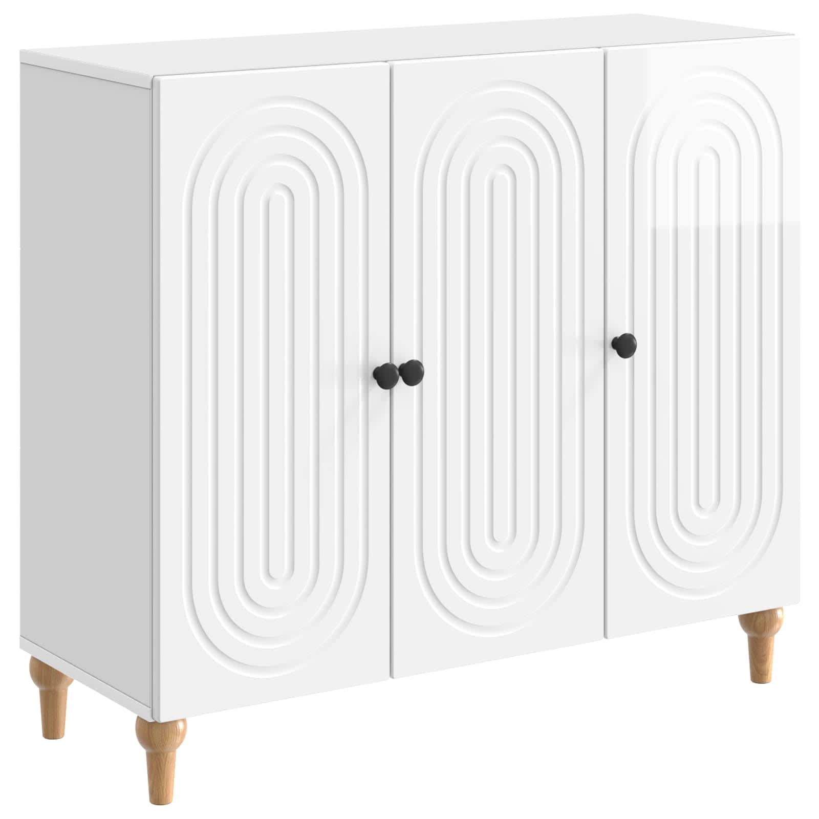 vidaXL Dressoir Zwart 89 x 34,5 x 80 cm Bewerkt hout