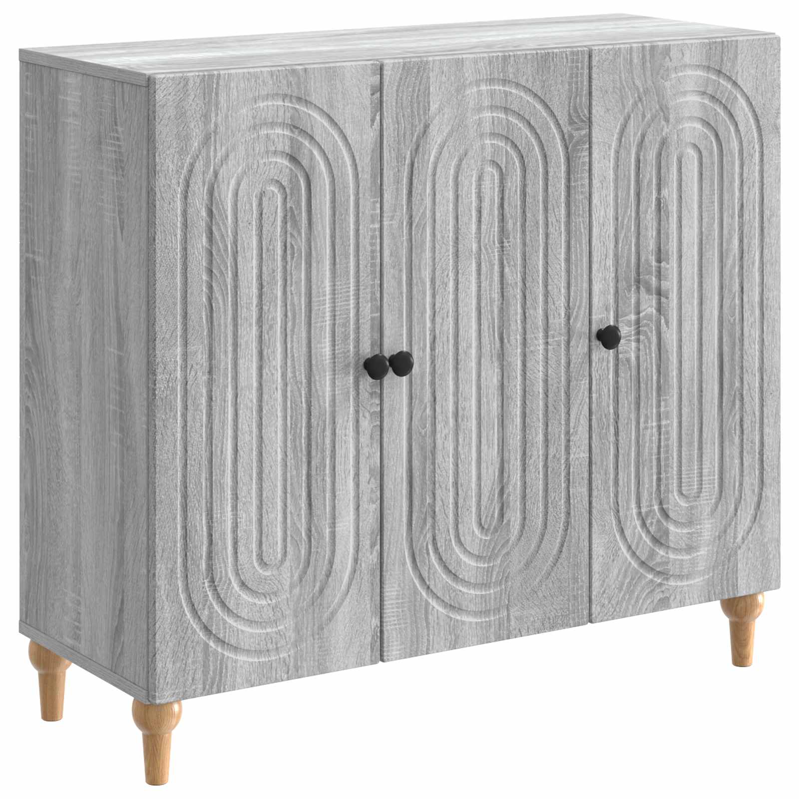 vidaXL Dressoir Zwart 89 x 34,5 x 80 cm Bewerkt hout