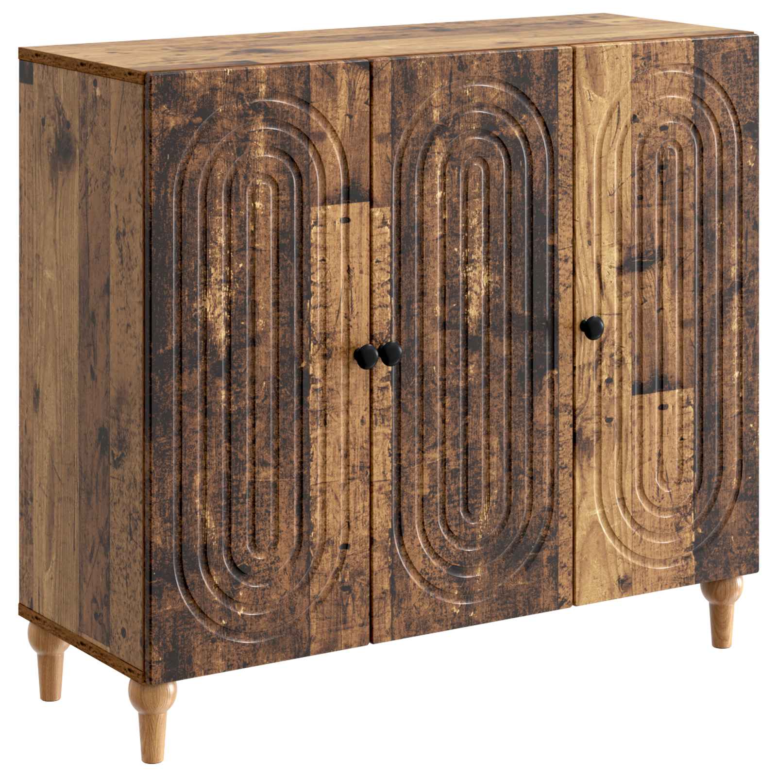 vidaXL Dressoir Zwart 89 x 34,5 x 80 cm Bewerkt hout