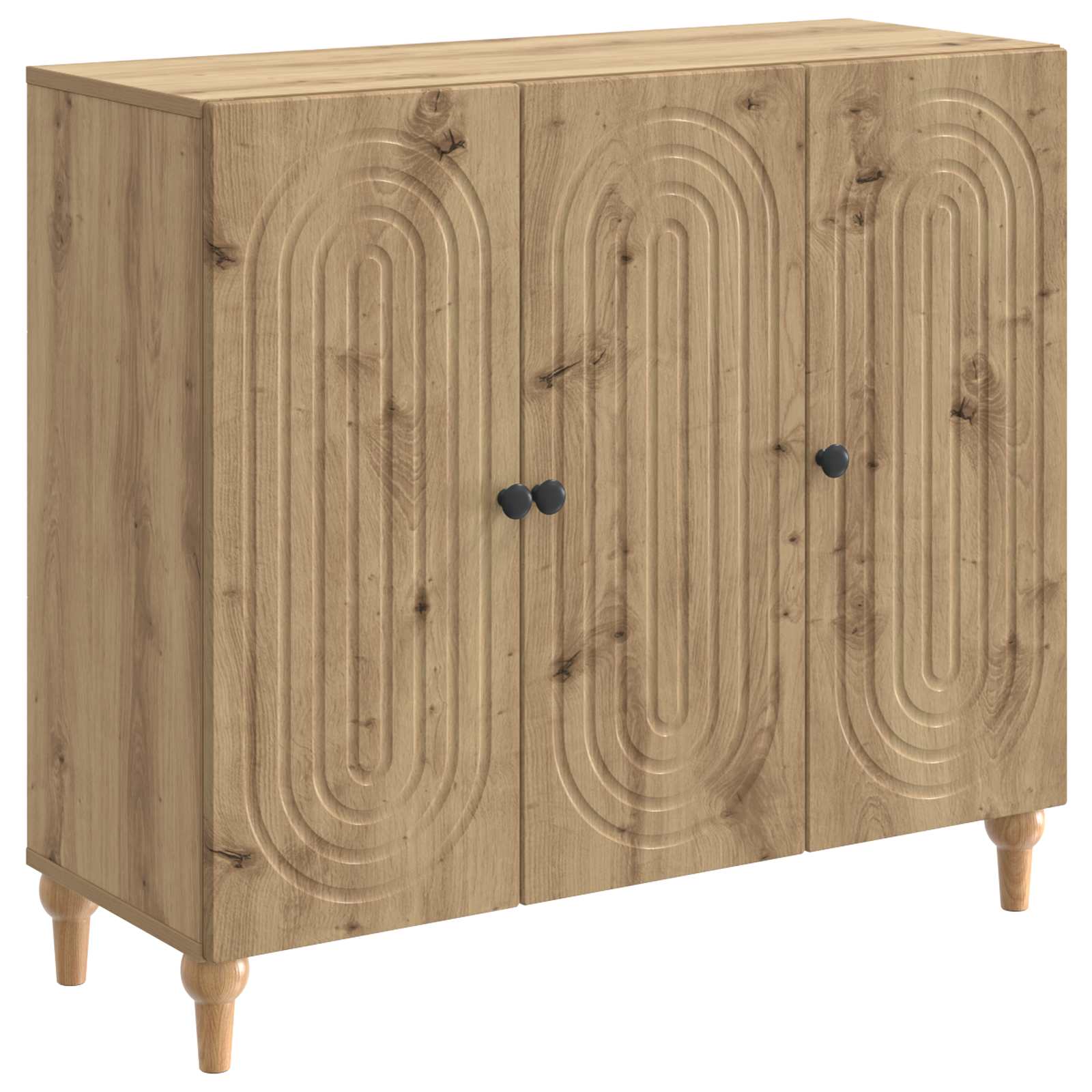 vidaXL Dressoir Zwart 89 x 34,5 x 80 cm Bewerkt hout