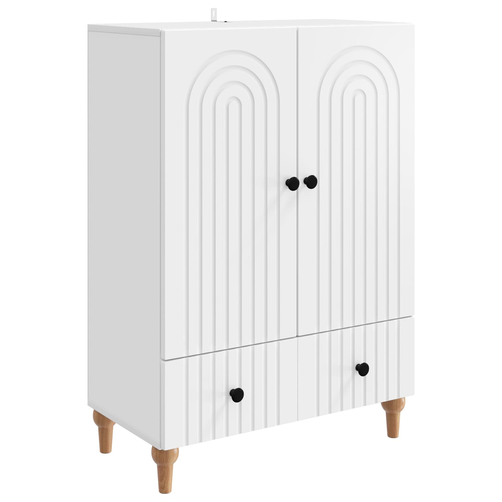 vidaXL Dressoir met lade Zwart 66 x 34,5 x 95 cm Bewerkt hout