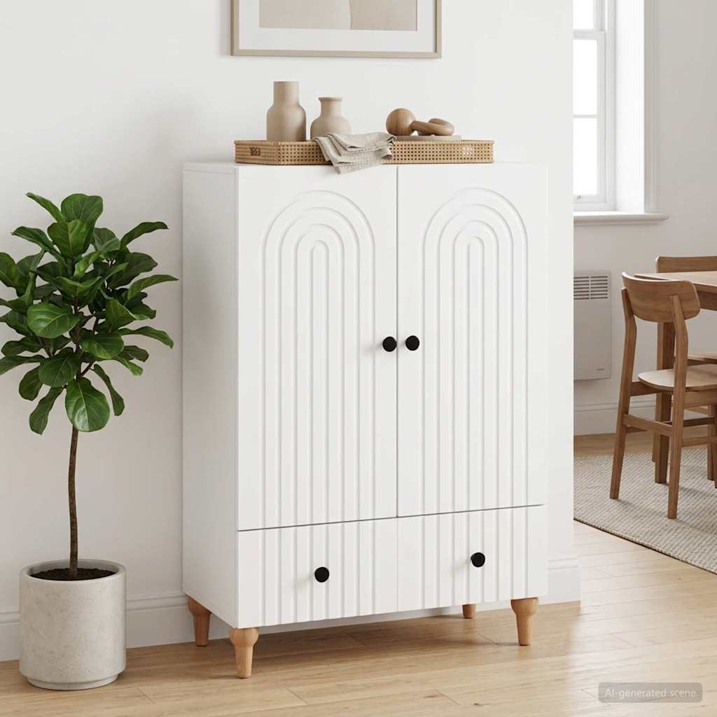 vidaXL Dressoir met lade Zwart 66 x 34,5 x 95 cm Bewerkt hout