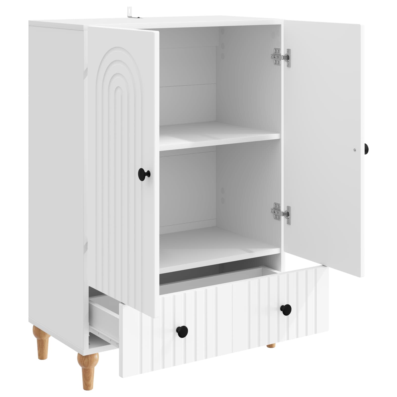 vidaXL Dressoir met lade Zwart 66 x 34,5 x 95 cm Bewerkt hout