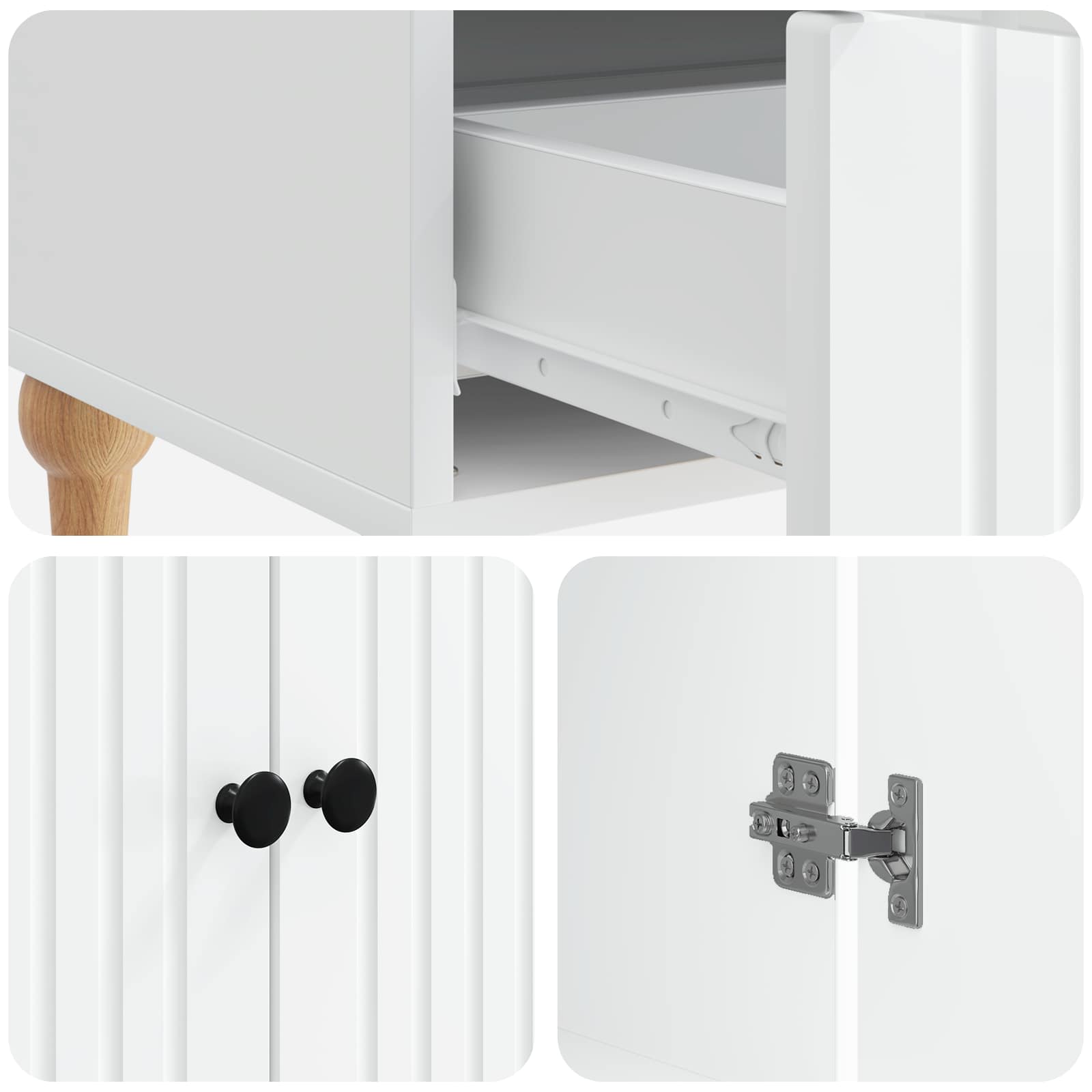 vidaXL Dressoir met lade Zwart 66 x 34,5 x 95 cm Bewerkt hout