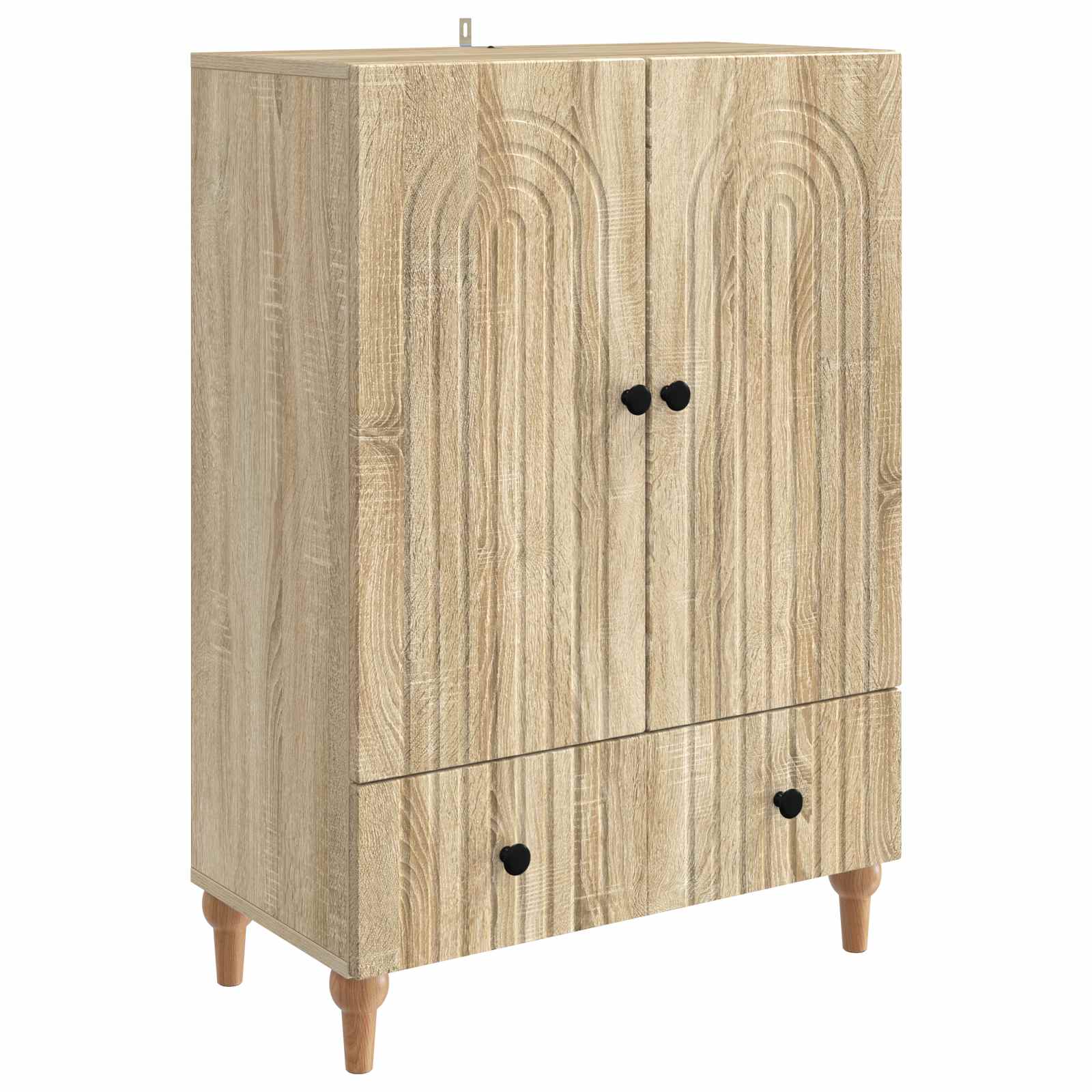 vidaXL Dressoir met lade Zwart 66 x 34,5 x 95 cm Bewerkt hout