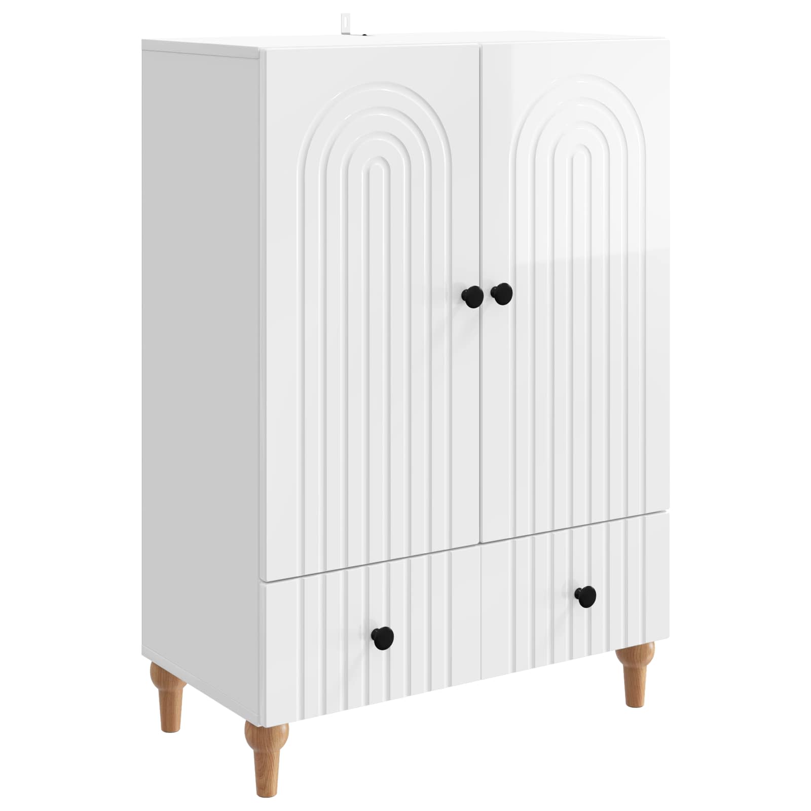 vidaXL Dressoir met lade Zwart 66 x 34,5 x 95 cm Bewerkt hout