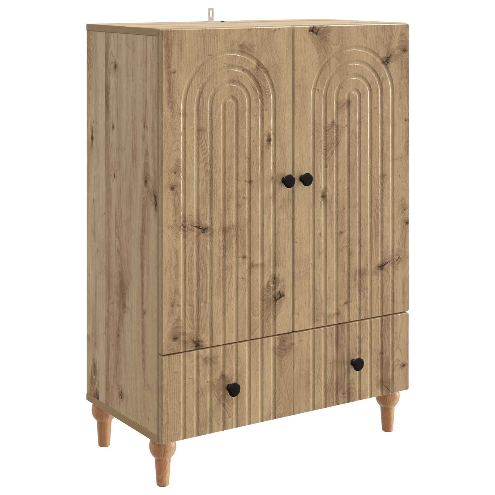 vidaXL Dressoir met lade Zwart 66 x 34,5 x 95 cm Bewerkt hout