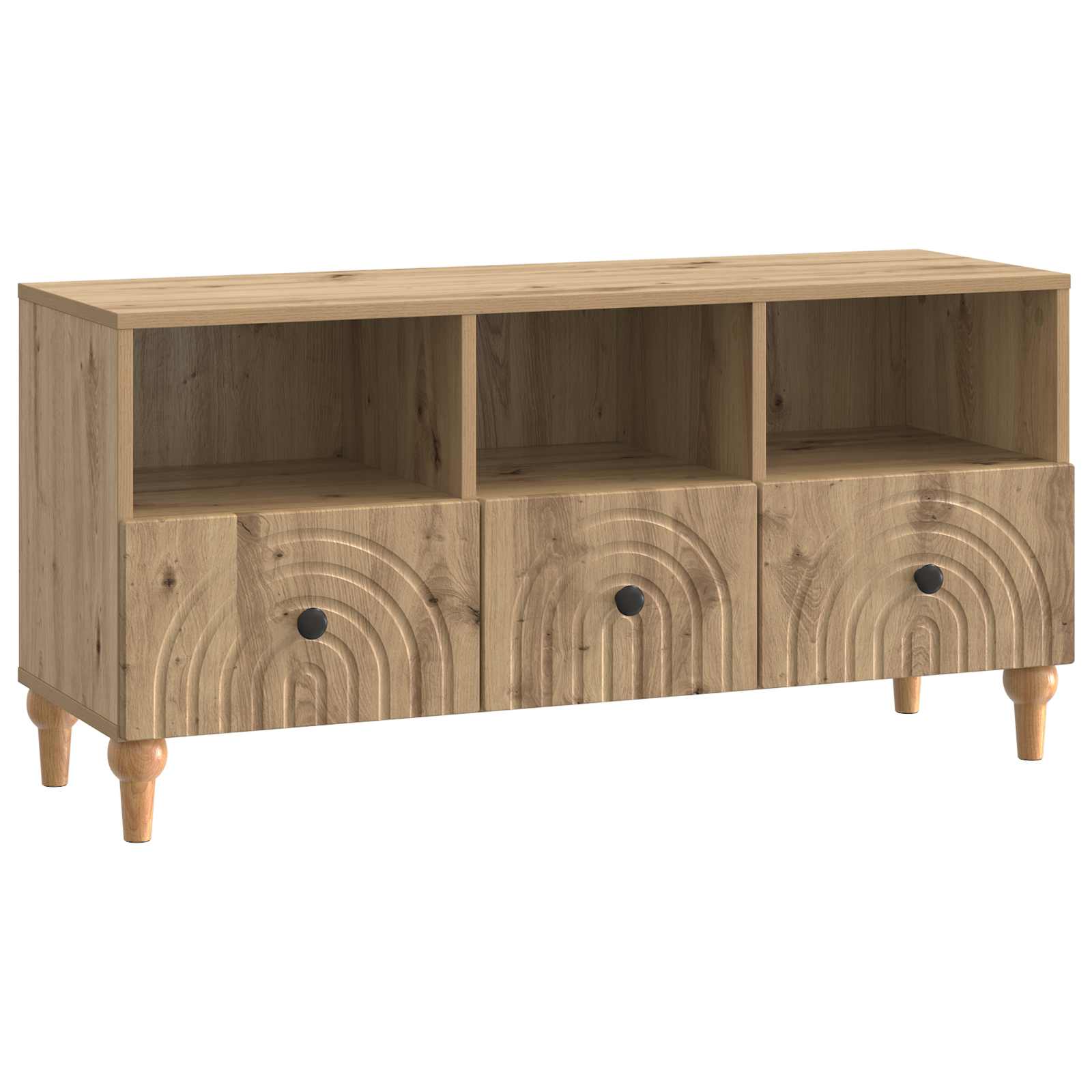 vidaXL TV-kast Zwart 102 x 34,5 x 50 cm Geconstrueerd hout