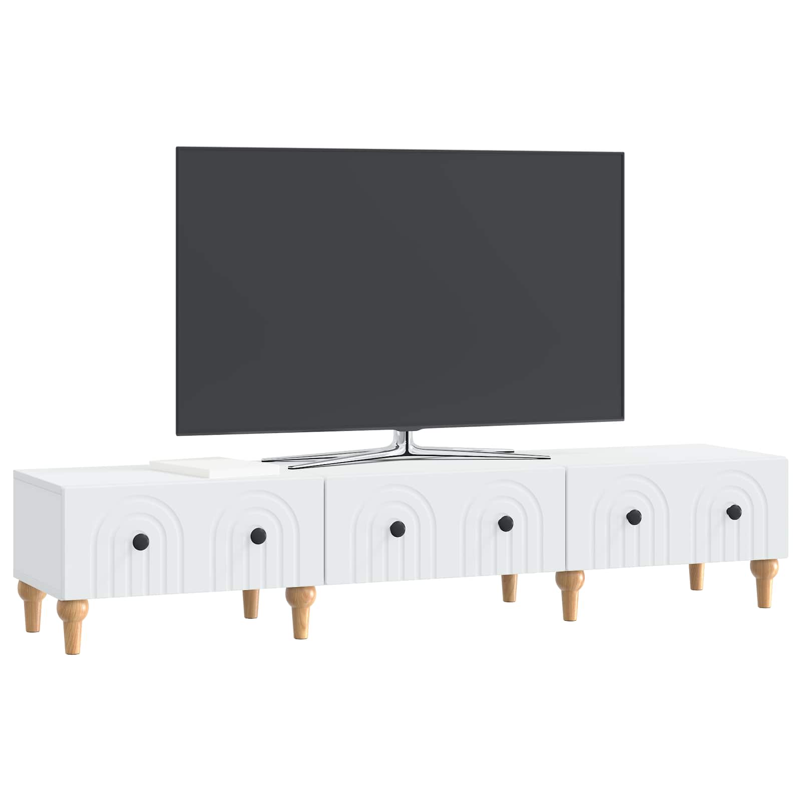 vidaXL TV-kast met lade Zwart 147 x 34,5 x 30 cm Bewerkt hout