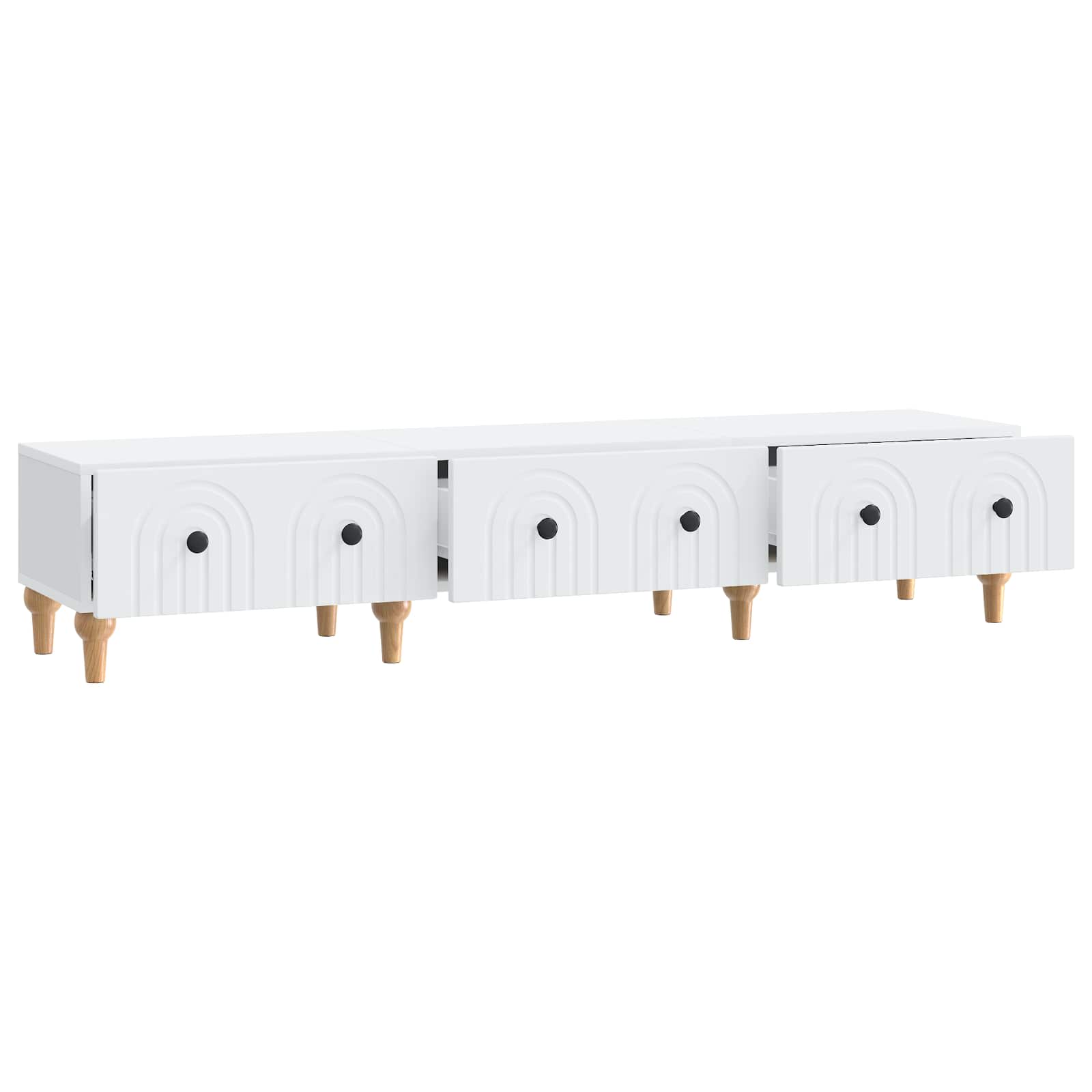 vidaXL TV-kast met lade Zwart 147 x 34,5 x 30 cm Bewerkt hout