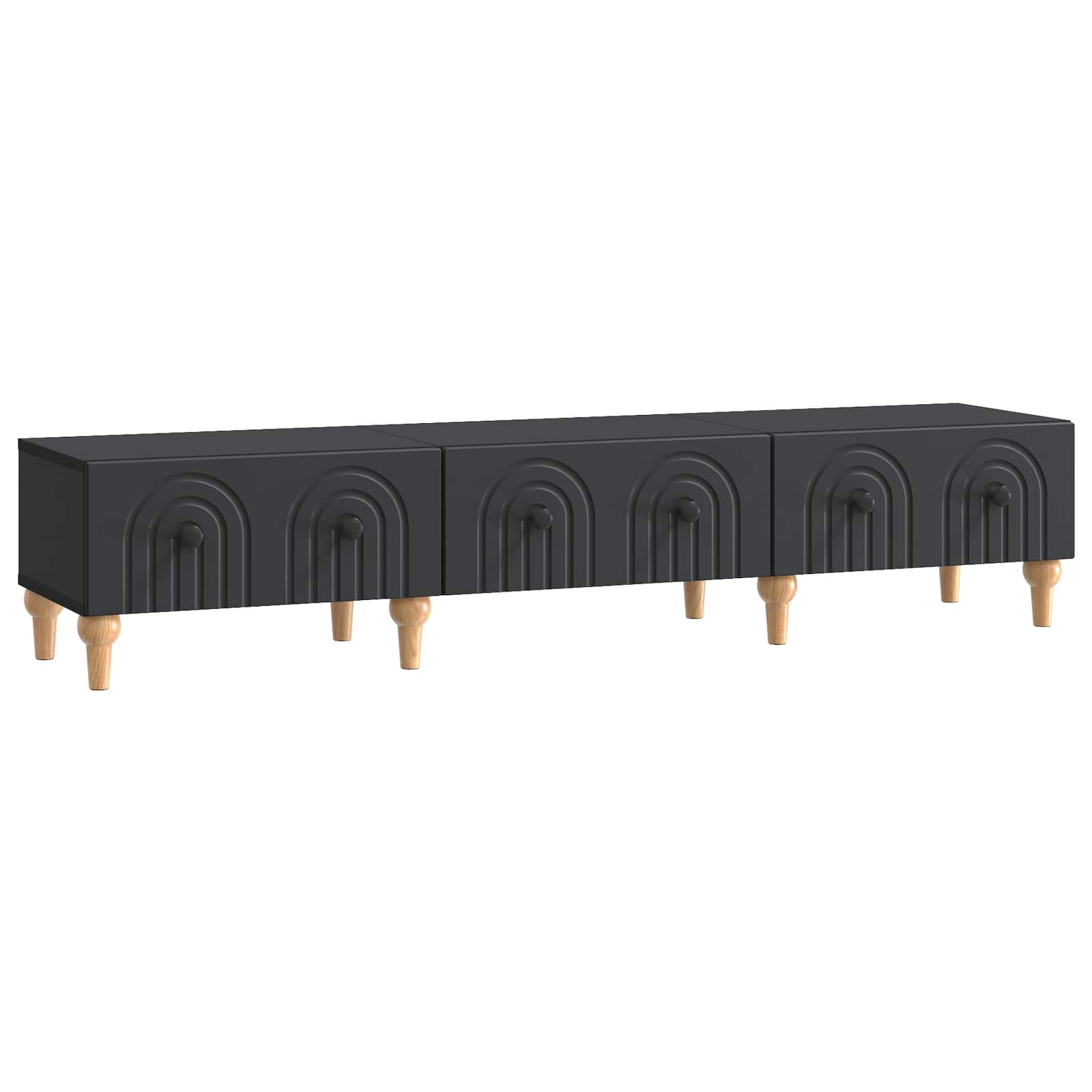vidaXL TV-kast met lade Zwart 147 x 34,5 x 30 cm Bewerkt hout