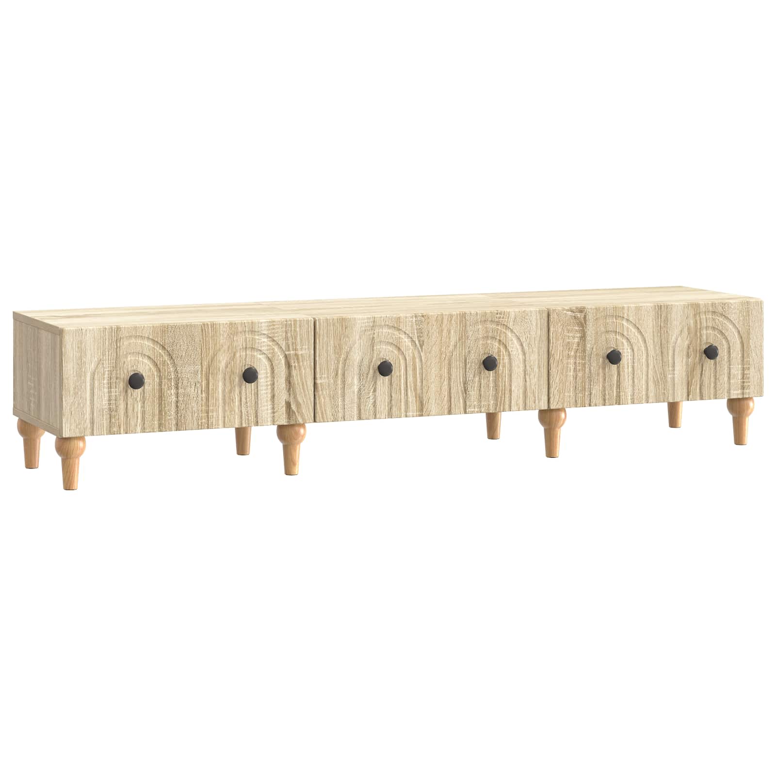 vidaXL TV-kast met lade Zwart 147 x 34,5 x 30 cm Bewerkt hout