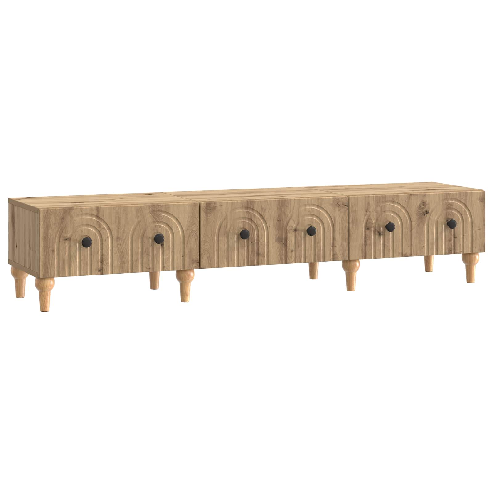 vidaXL TV-kast met lade Zwart 147 x 34,5 x 30 cm Bewerkt hout