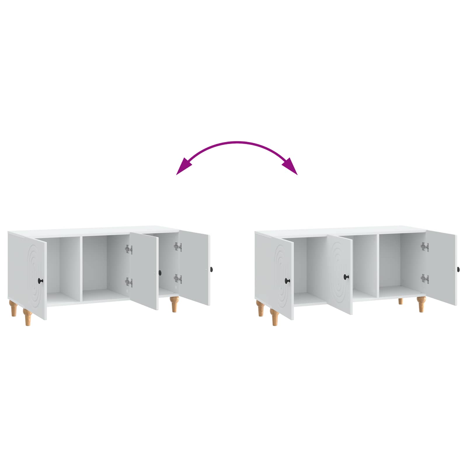 vidaXL TV-kast Zwart 99 x 34,5 x 50 cm Bewerkt hout