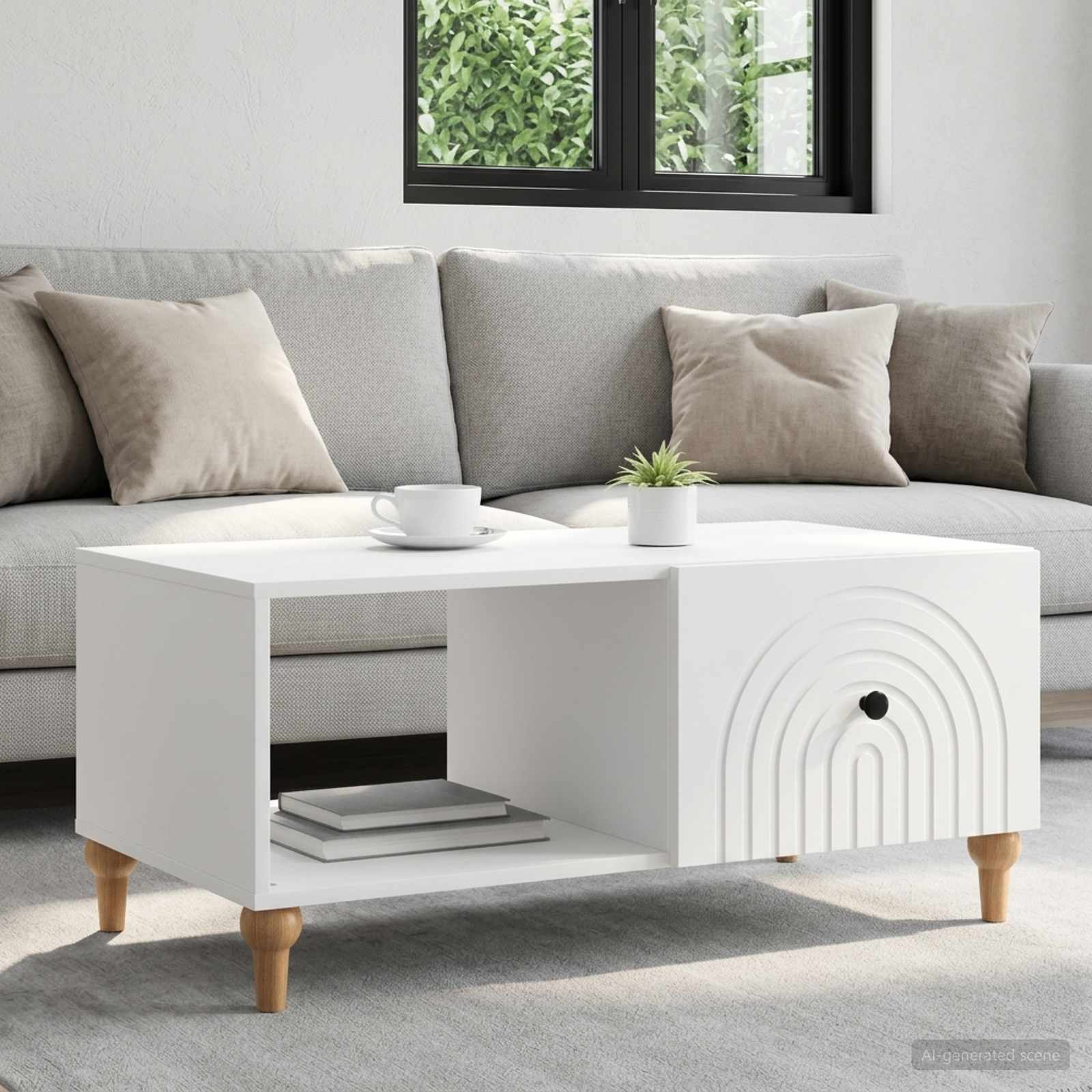 vidaXL Salontafel Zwart 90 x 50 x 40 cm Bewerkt hout