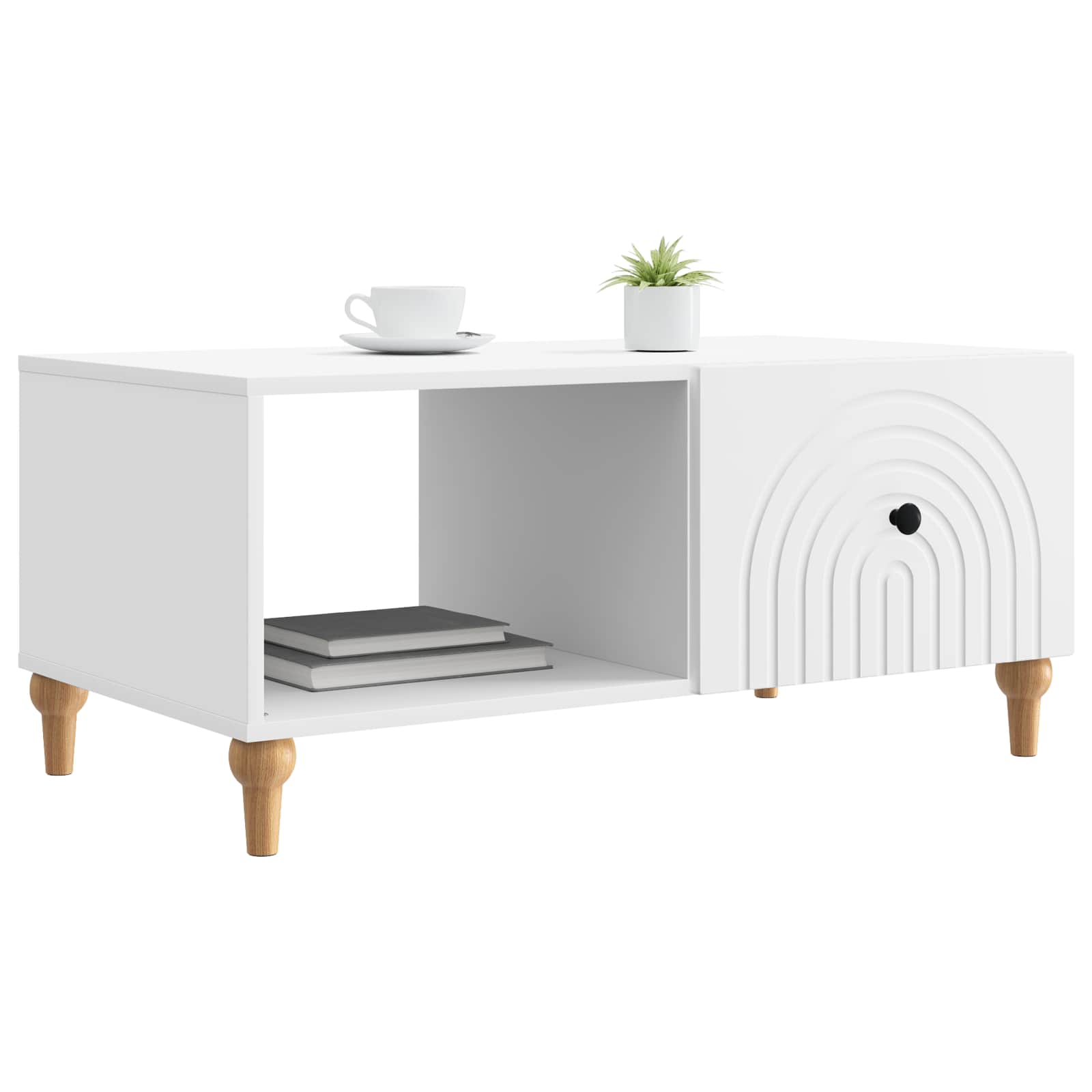 vidaXL Salontafel Zwart 90 x 50 x 40 cm Bewerkt hout
