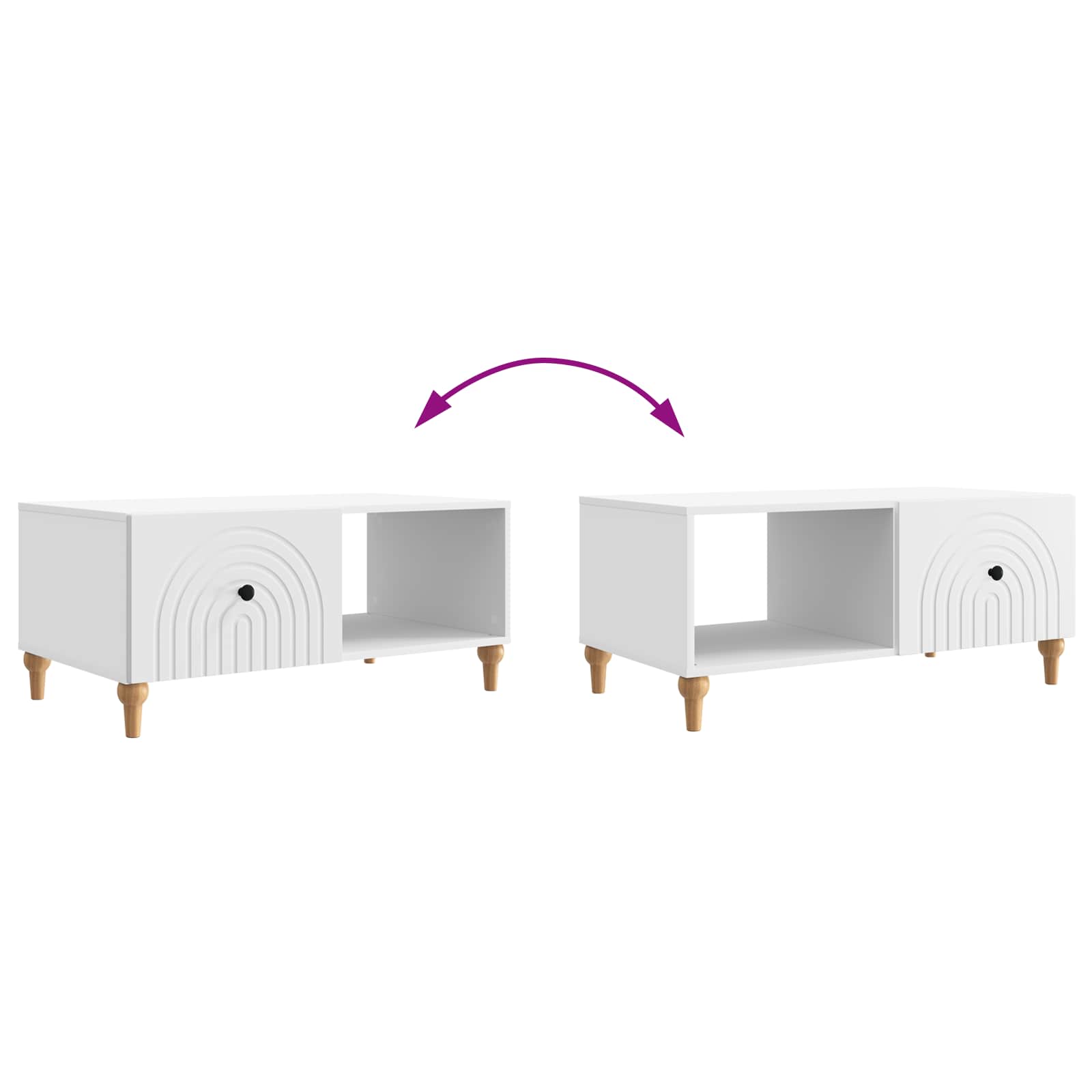 vidaXL Salontafel Zwart 90 x 50 x 40 cm Bewerkt hout
