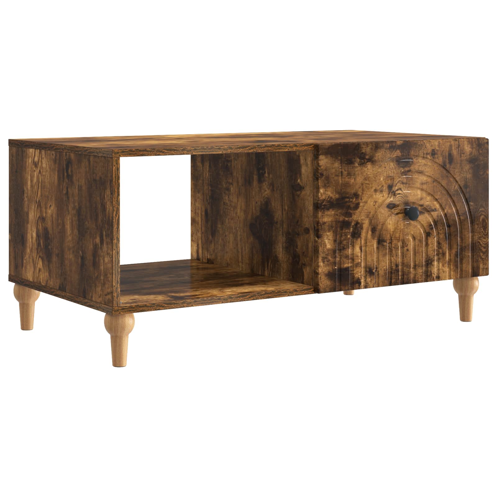 vidaXL Salontafel Zwart 90 x 50 x 40 cm Bewerkt hout