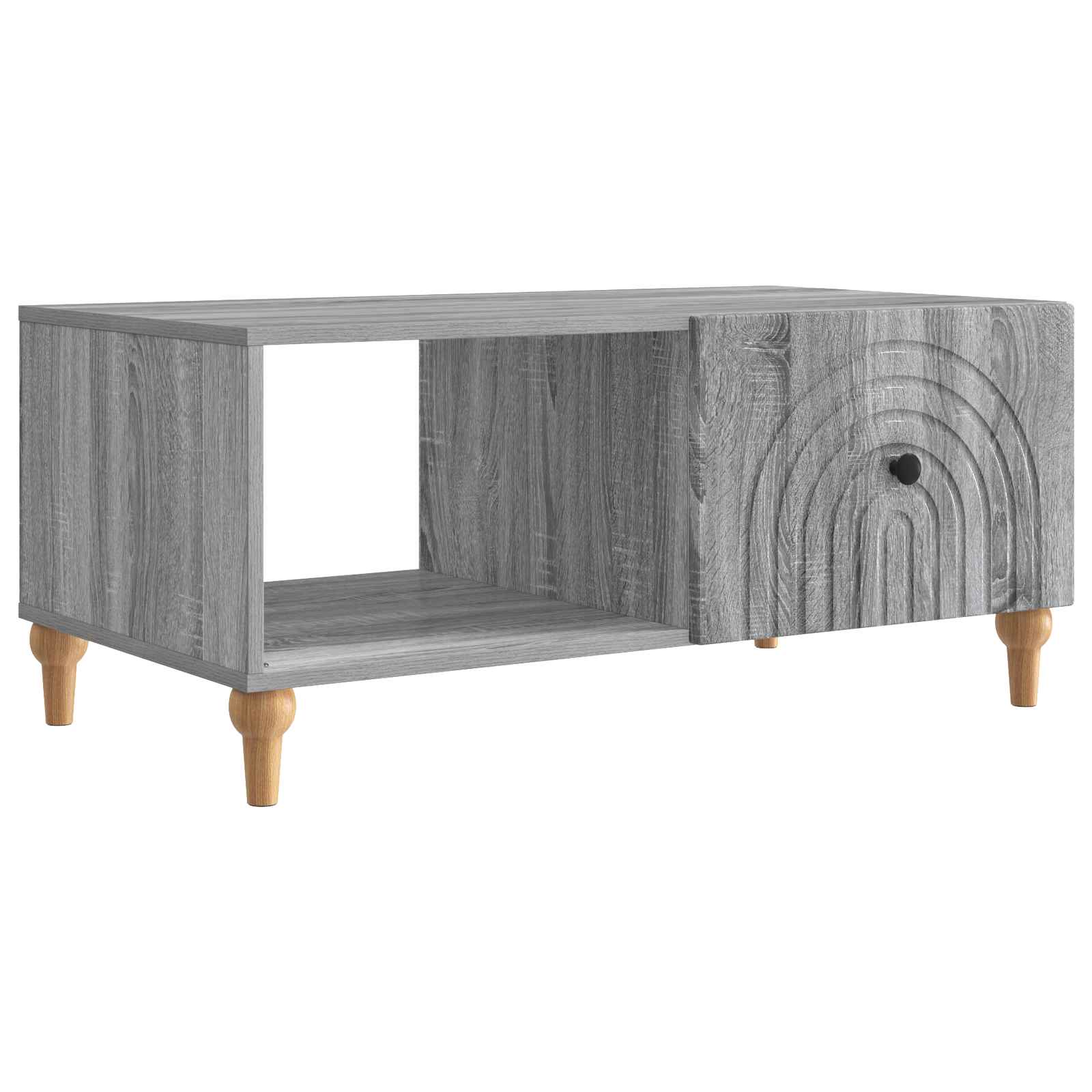 vidaXL Salontafel Zwart 90 x 50 x 40 cm Bewerkt hout