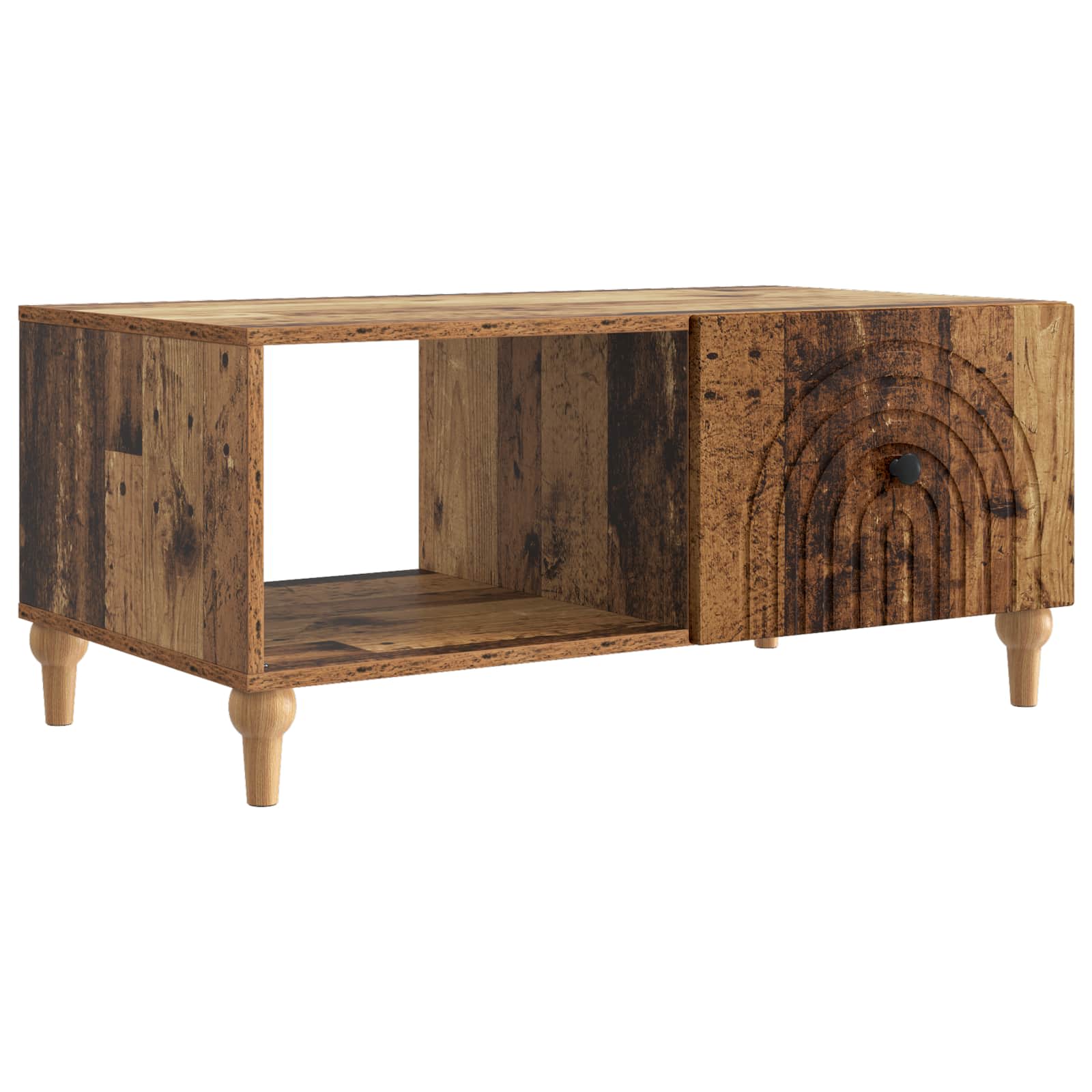 vidaXL Salontafel Zwart 90 x 50 x 40 cm Bewerkt hout