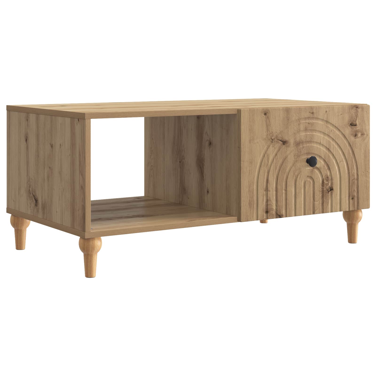 vidaXL Salontafel Zwart 90 x 50 x 40 cm Bewerkt hout