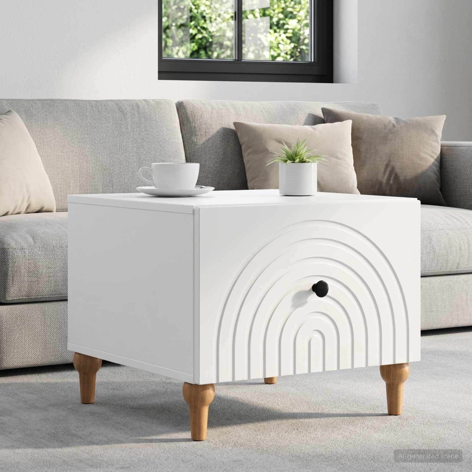 vidaXL Salontafel met lade Zwart 49 x 50 x 40 cm Bewerkt hout