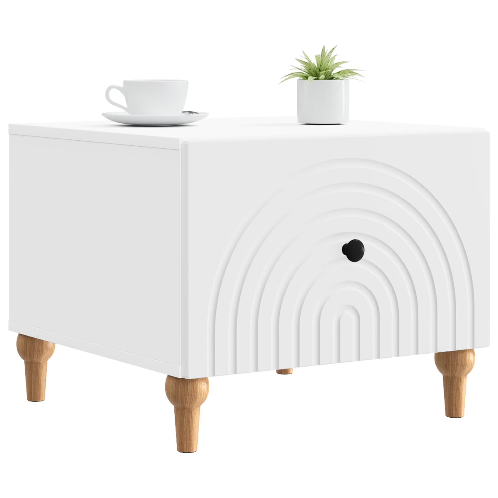 vidaXL Salontafel met lade Zwart 49 x 50 x 40 cm Bewerkt hout