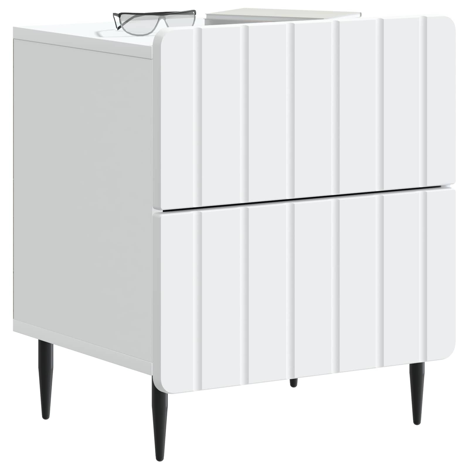 vidaXL Nachtkastje met lade 2 pcs Wit 43 x 34,5 x 49,5 cm Bewerkt hout
