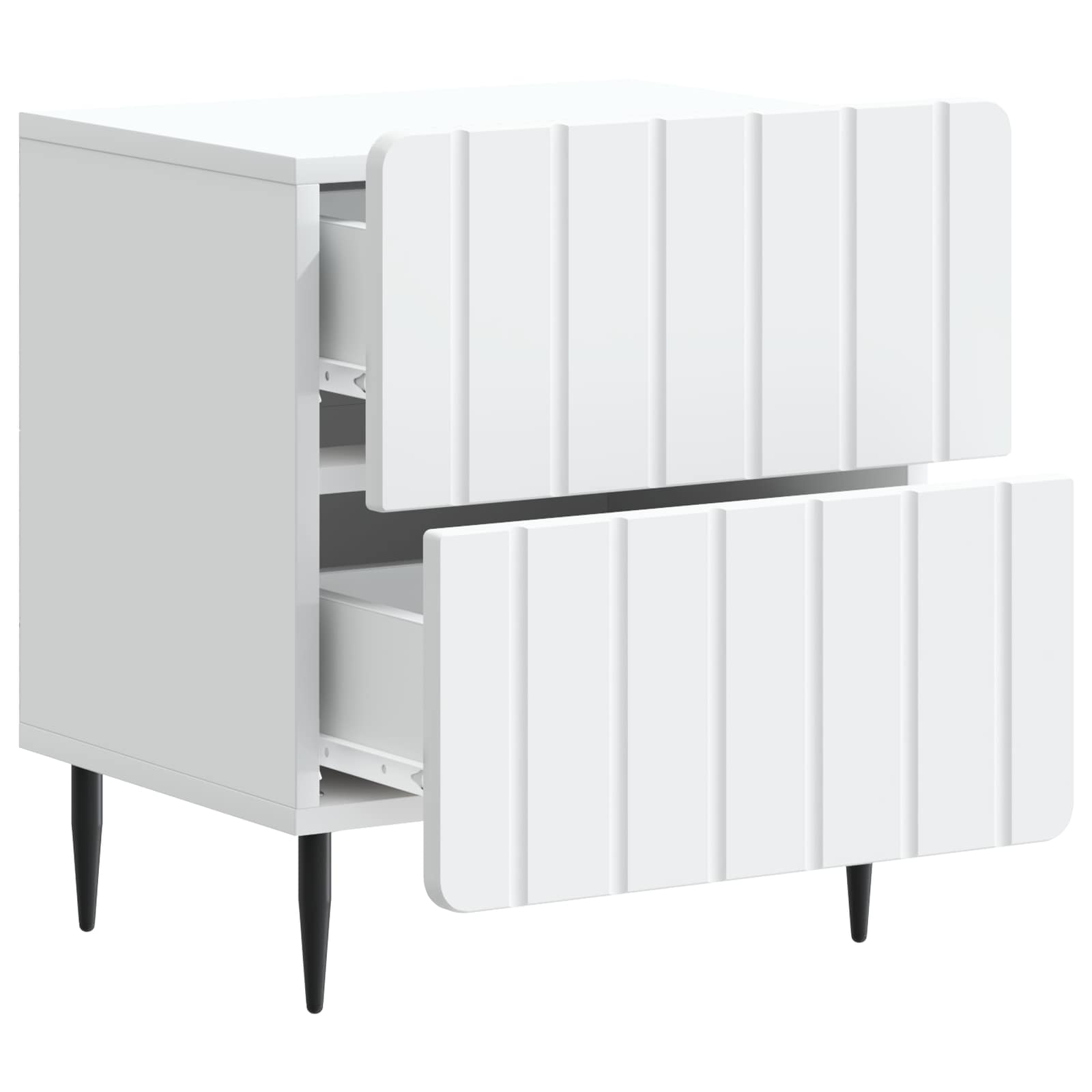 vidaXL Nachtkastje met lade 2 pcs Wit 43 x 34,5 x 49,5 cm Bewerkt hout