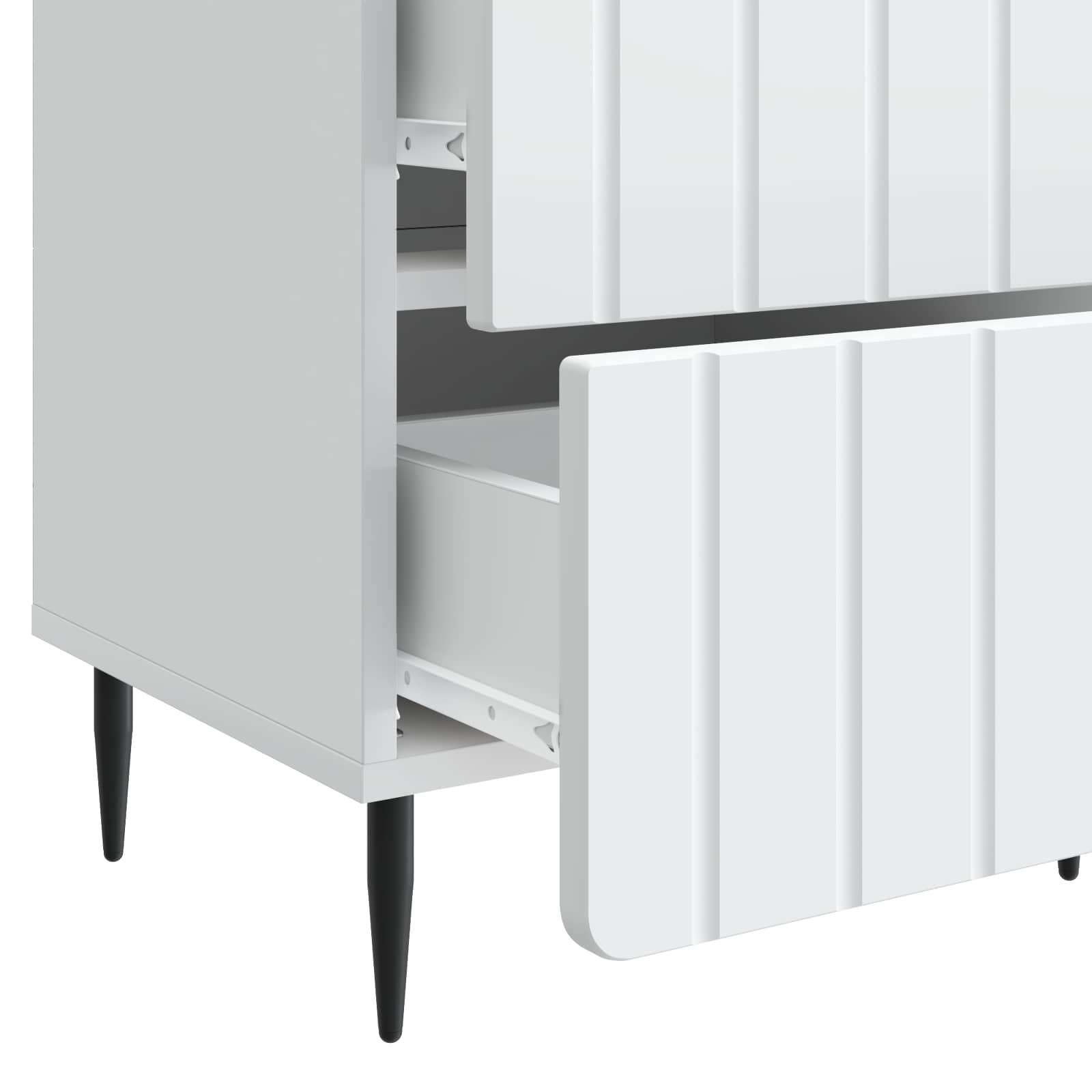 vidaXL Nachtkastje met lade 2 pcs Wit 43 x 34,5 x 49,5 cm Bewerkt hout