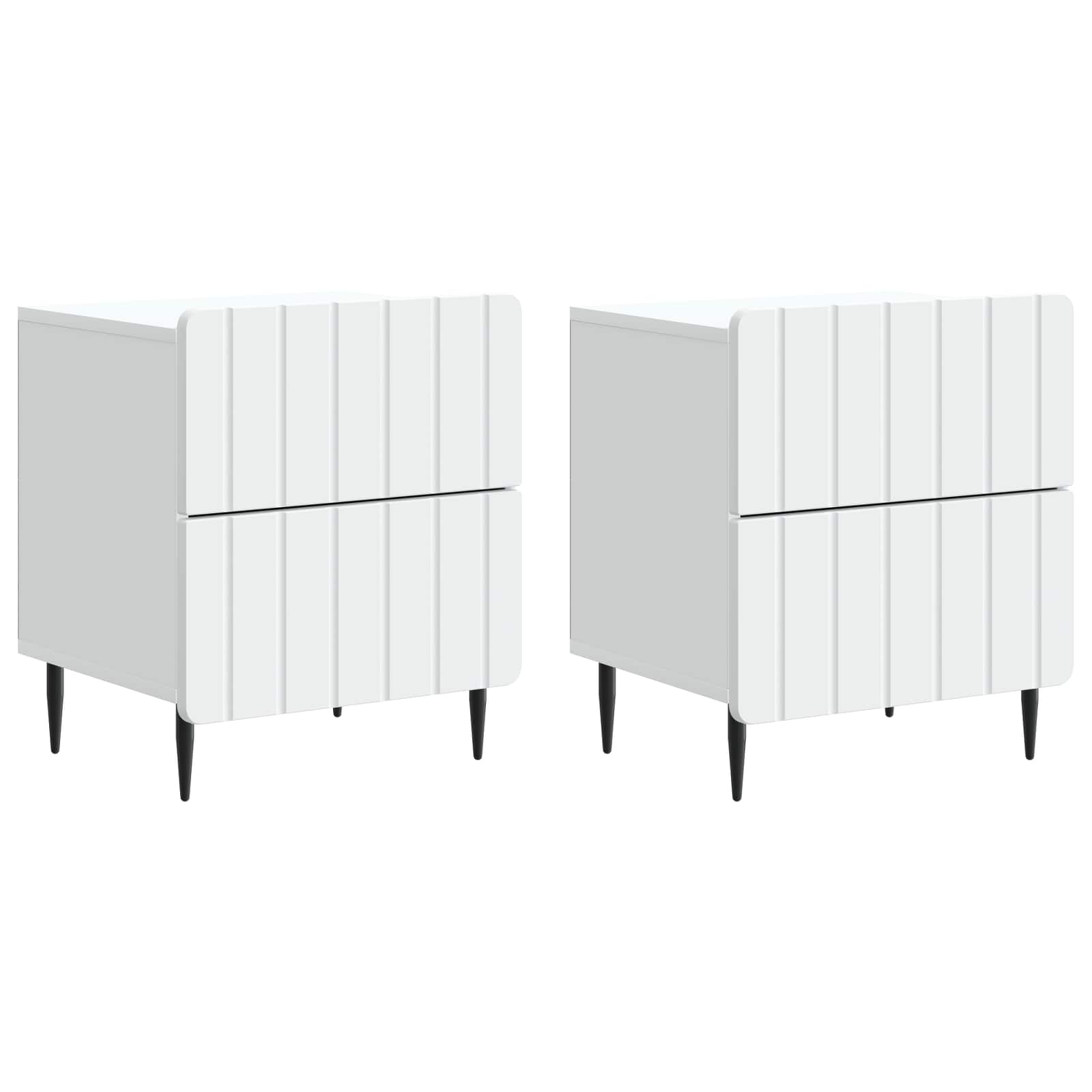 vidaXL Nachtkastje met lade 2 pcs Wit 43 x 34,5 x 49,5 cm Bewerkt hout