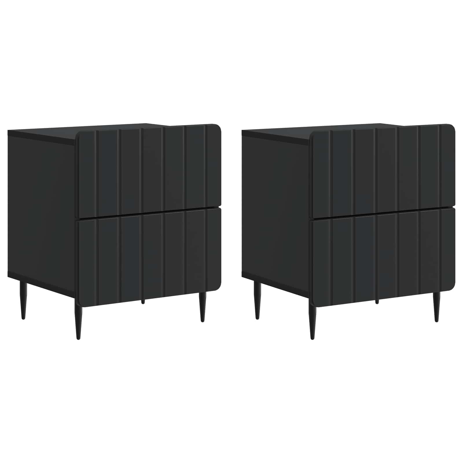 vidaXL Nachtkastje met lade 2 pcs Wit 43 x 34,5 x 49,5 cm Bewerkt hout