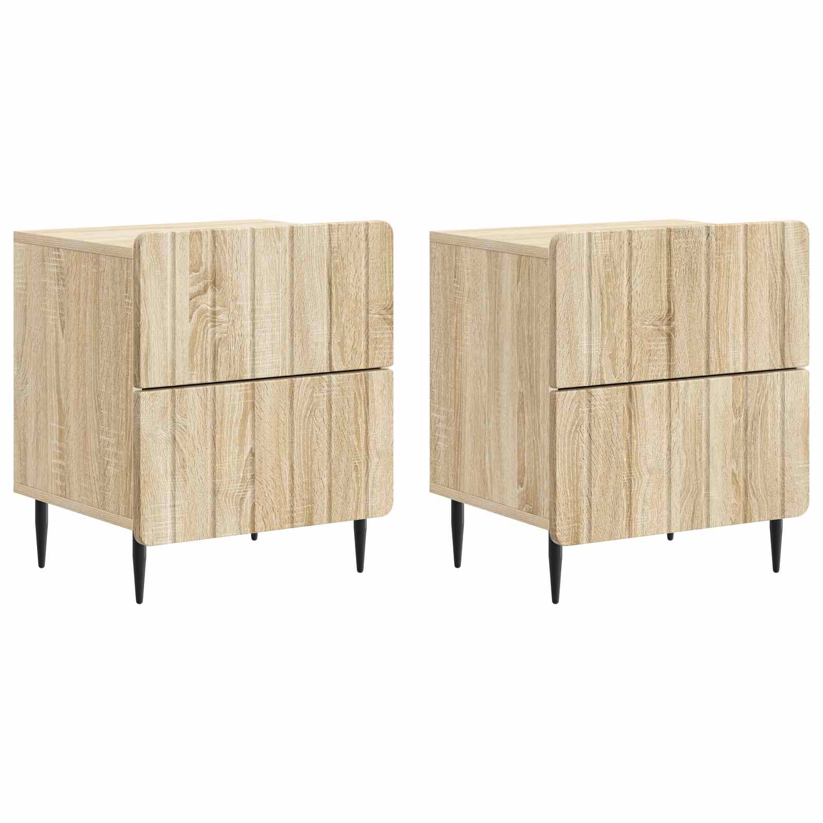 vidaXL Nachtkastje met lade 2 pcs Wit 43 x 34,5 x 49,5 cm Bewerkt hout