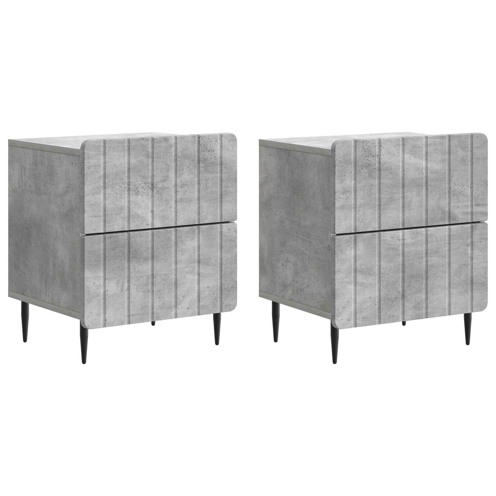 vidaXL Nachtkastje met lade 2 pcs Wit 43 x 34,5 x 49,5 cm Bewerkt hout