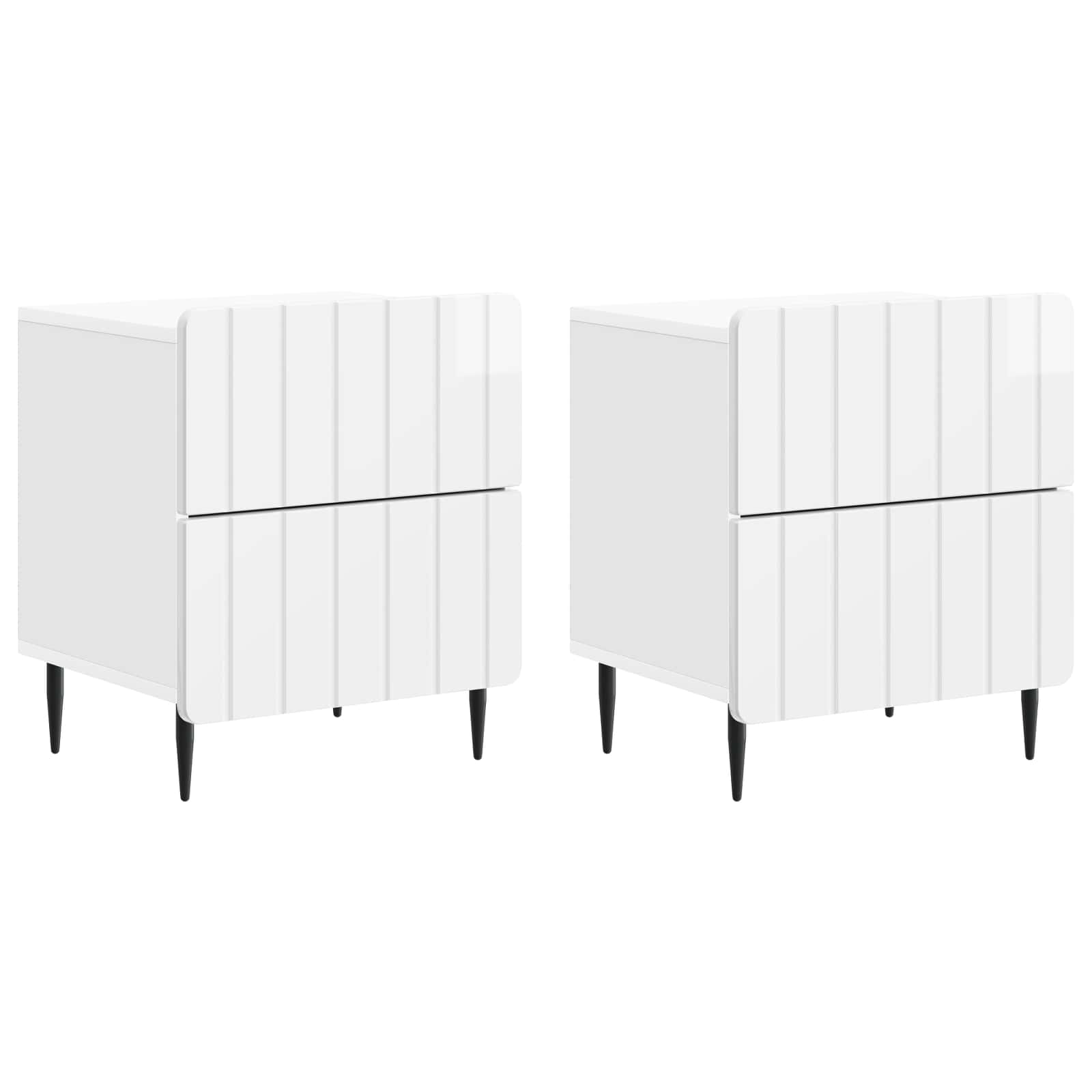 vidaXL Nachtkastje met lade 2 pcs Wit 43 x 34,5 x 49,5 cm Bewerkt hout