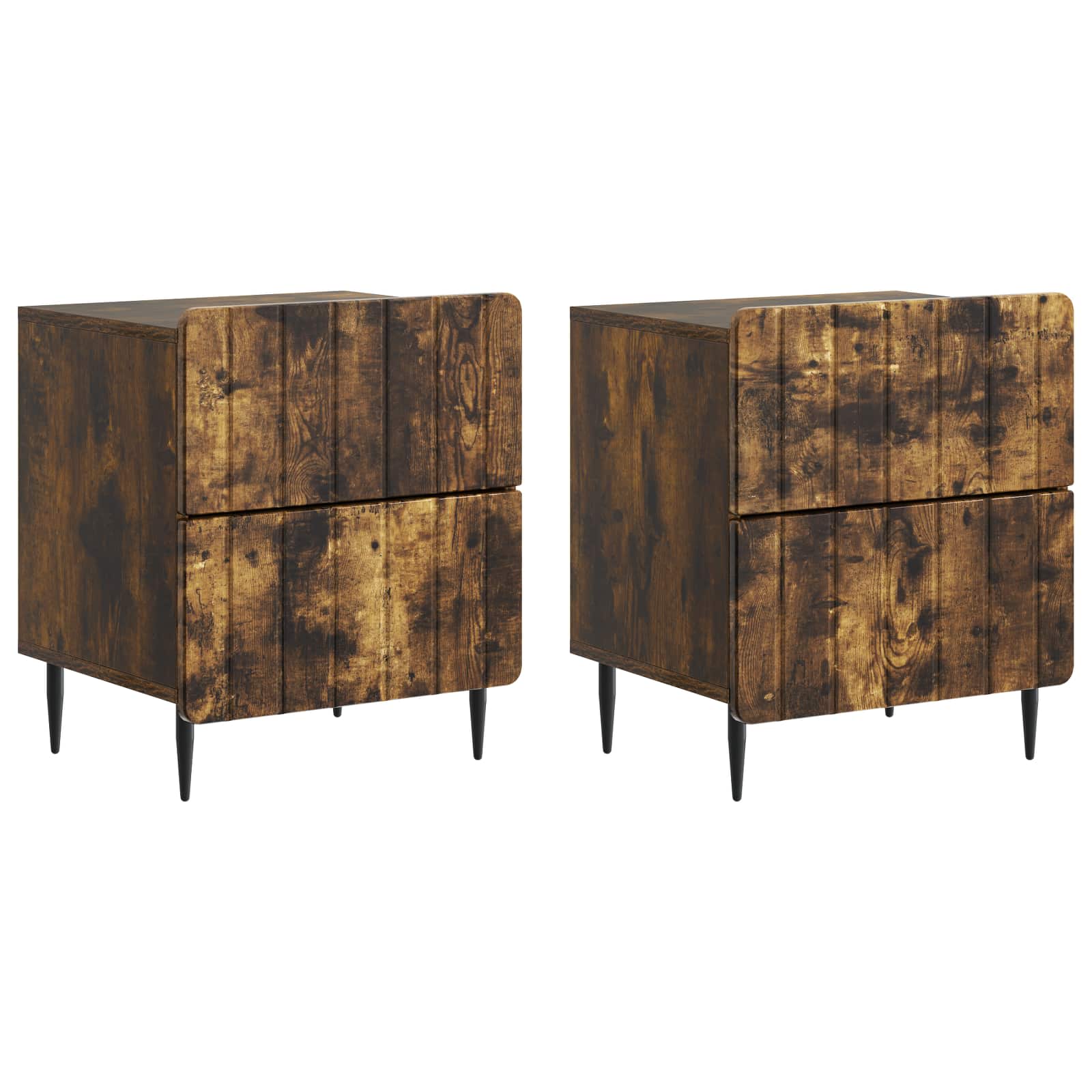 vidaXL Nachtkastje met lade 2 pcs Wit 43 x 34,5 x 49,5 cm Bewerkt hout
