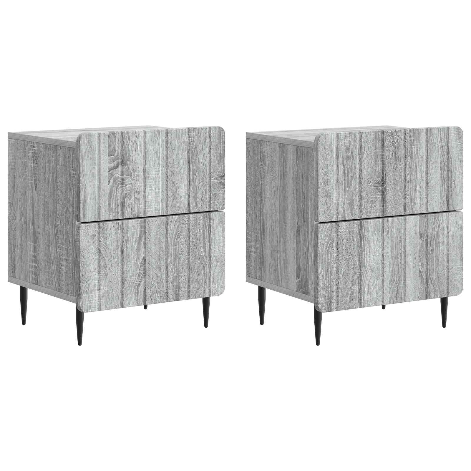 vidaXL Nachtkastje met lade 2 pcs Wit 43 x 34,5 x 49,5 cm Bewerkt hout