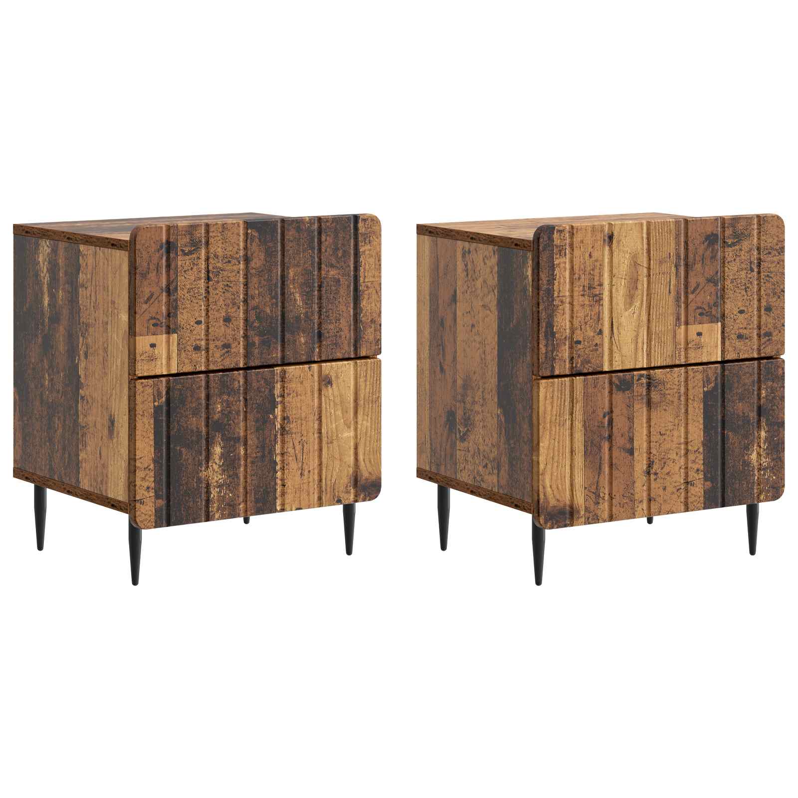 vidaXL Nachtkastje met lade 2 pcs Wit 43 x 34,5 x 49,5 cm Bewerkt hout