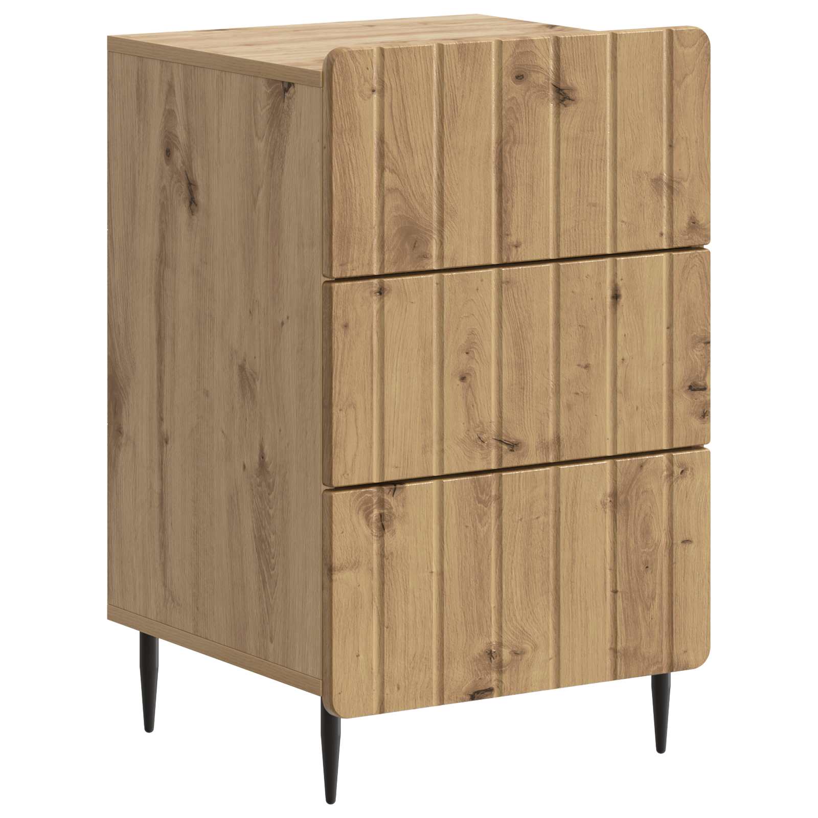 vidaXL Nachtkastje met lade Zwart 43x 41 x 68 cm Bewerkt hout