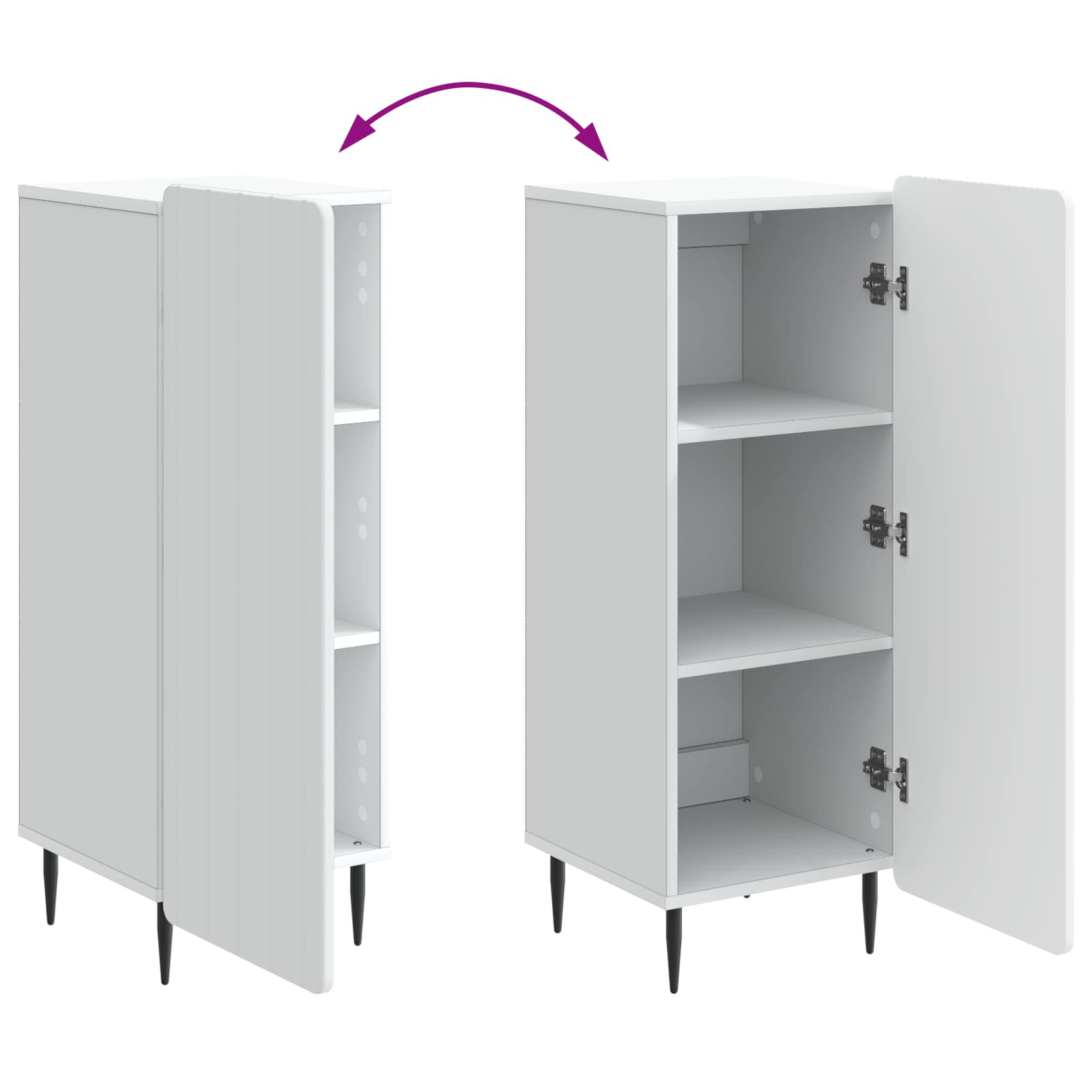 vidaXL Dressoir Zwart 34,5 x 33 x 92 cm Bewerkt hout