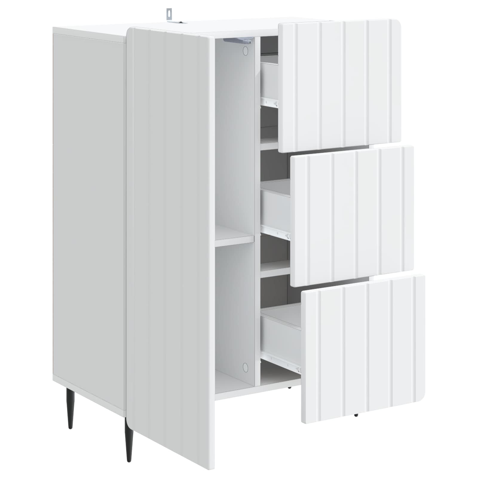 vidaXL Dressoir met lade Zwart 66 x 34,5 x 91,5 cm Bewerkt hout