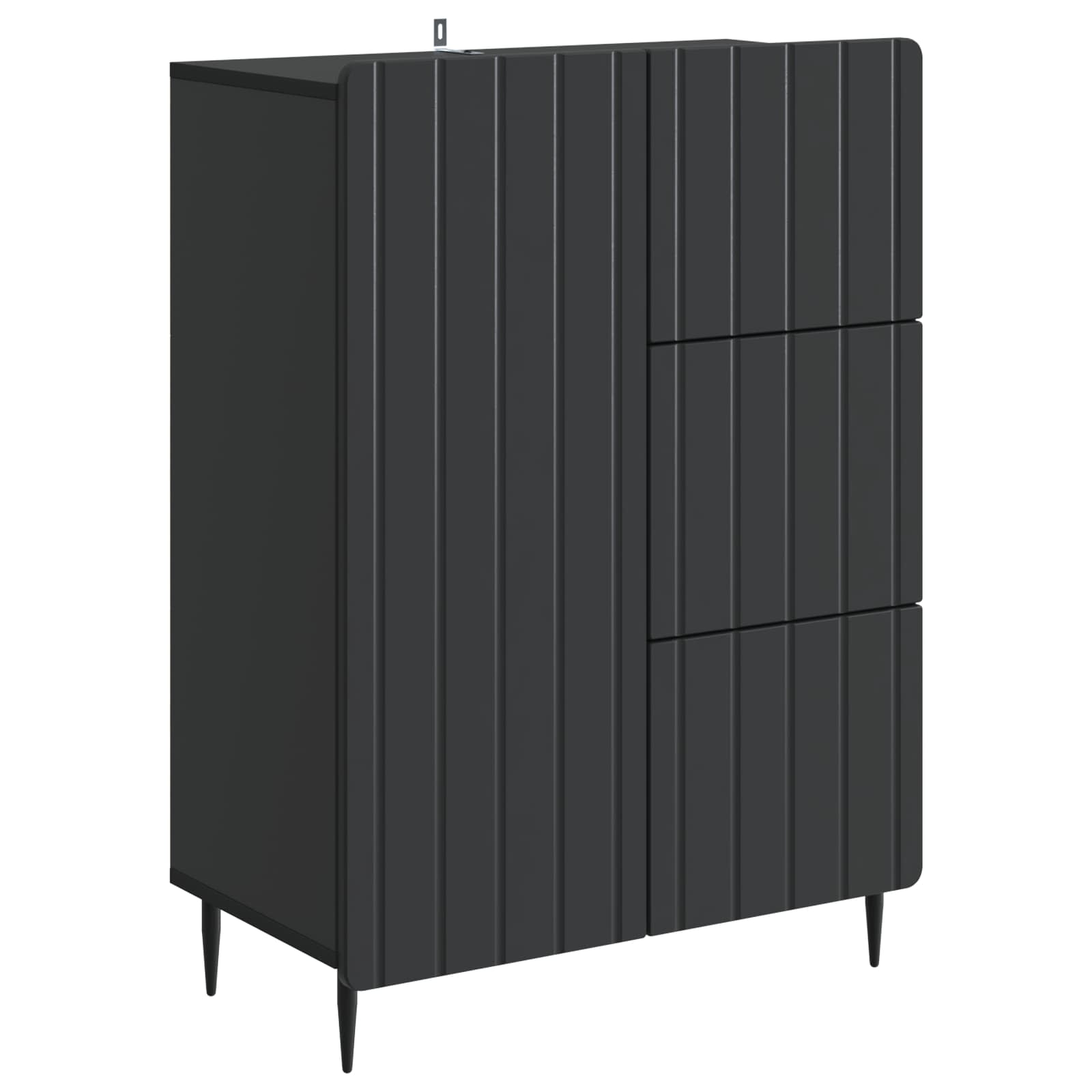 vidaXL Dressoir met lade Zwart 66 x 34,5 x 91,5 cm Bewerkt hout